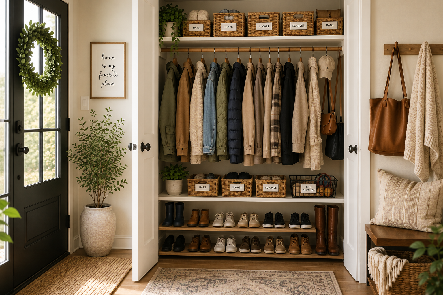 Create a Coat Closet That Makes Coming Home Feel Calmer