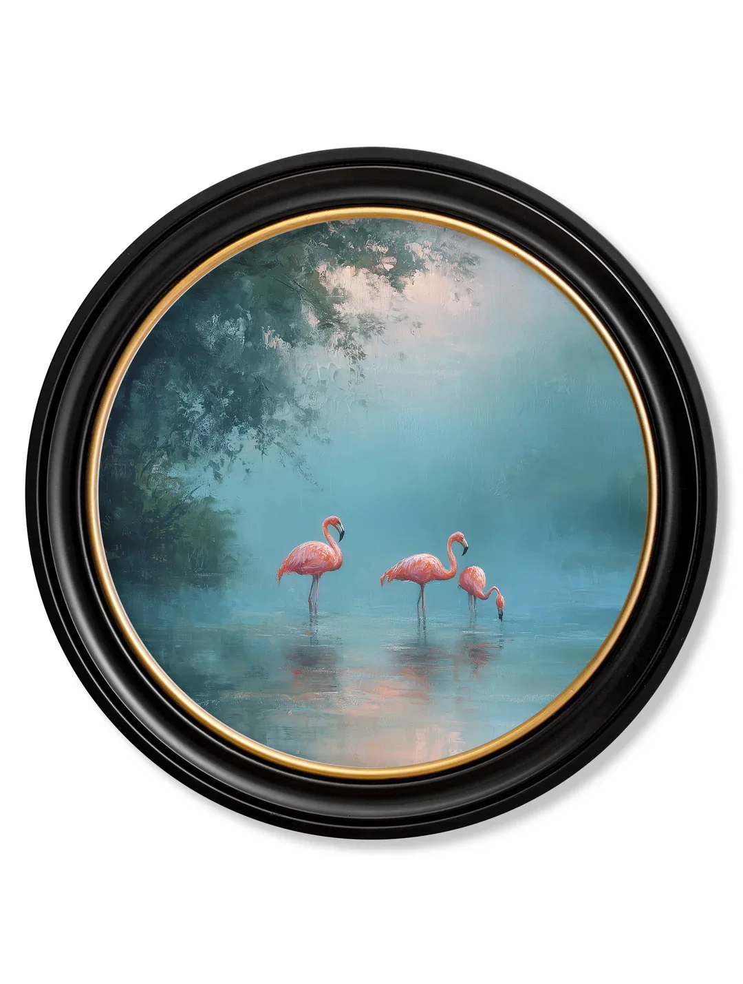 Flamingos_on_Lake_Round_70cm_Frame.webp