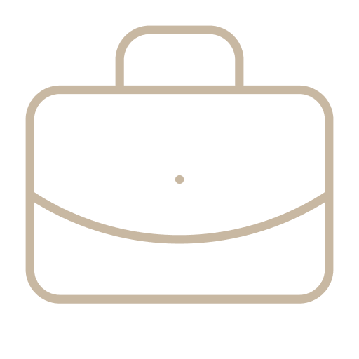 Outline of a briefcase with a handle on top.
