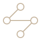 A simple diagram of a network or connection graph with four nodes connected by three lines