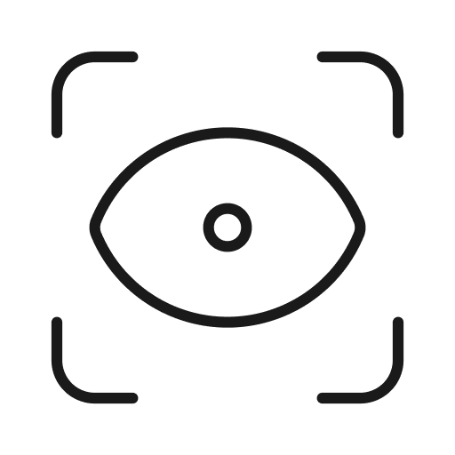Icon depicting a target or focus marker with a central circle and four corner brackets.