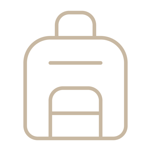 Outline illustration of a backpack.