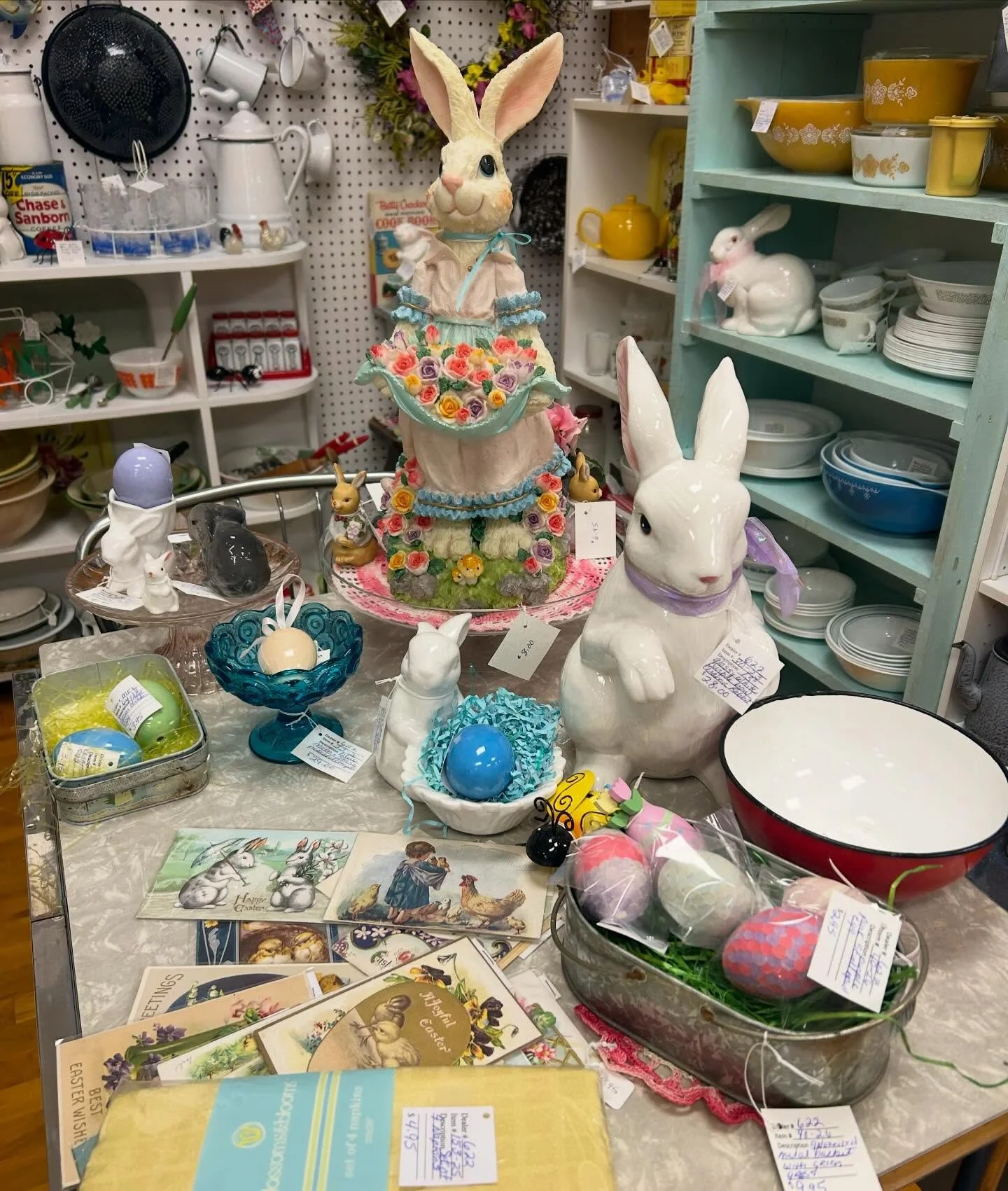 Come on down to bunny central and get your spring decor!! 🐰🥕🐰 We&rsquo;re here for you today from 10-5! 🌈🪩⚡️