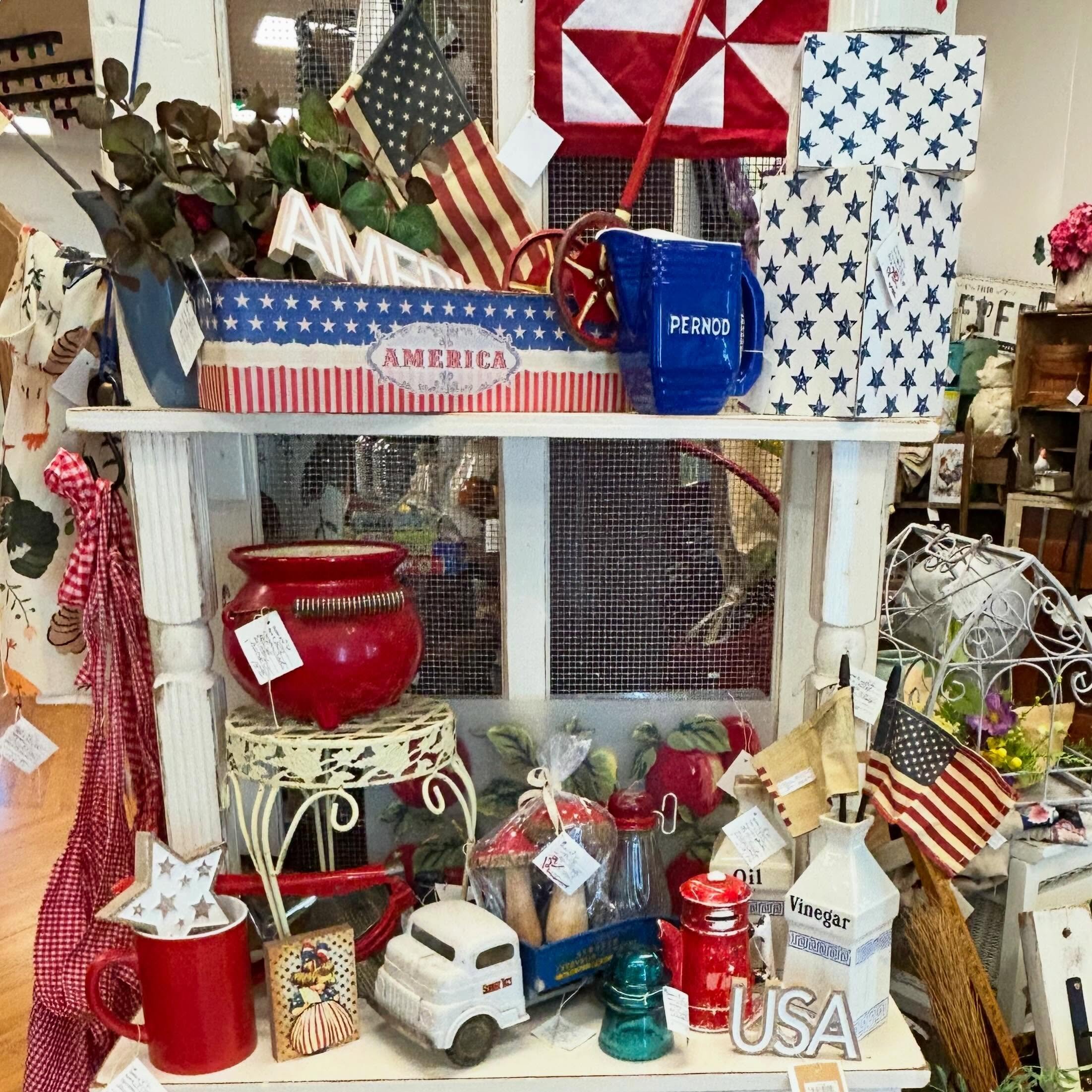 Looking for red, white, and blue? ❤️🤍💙 We&rsquo;ve got you! Come see us from 10-5 today! 🌈🪩⚡️
