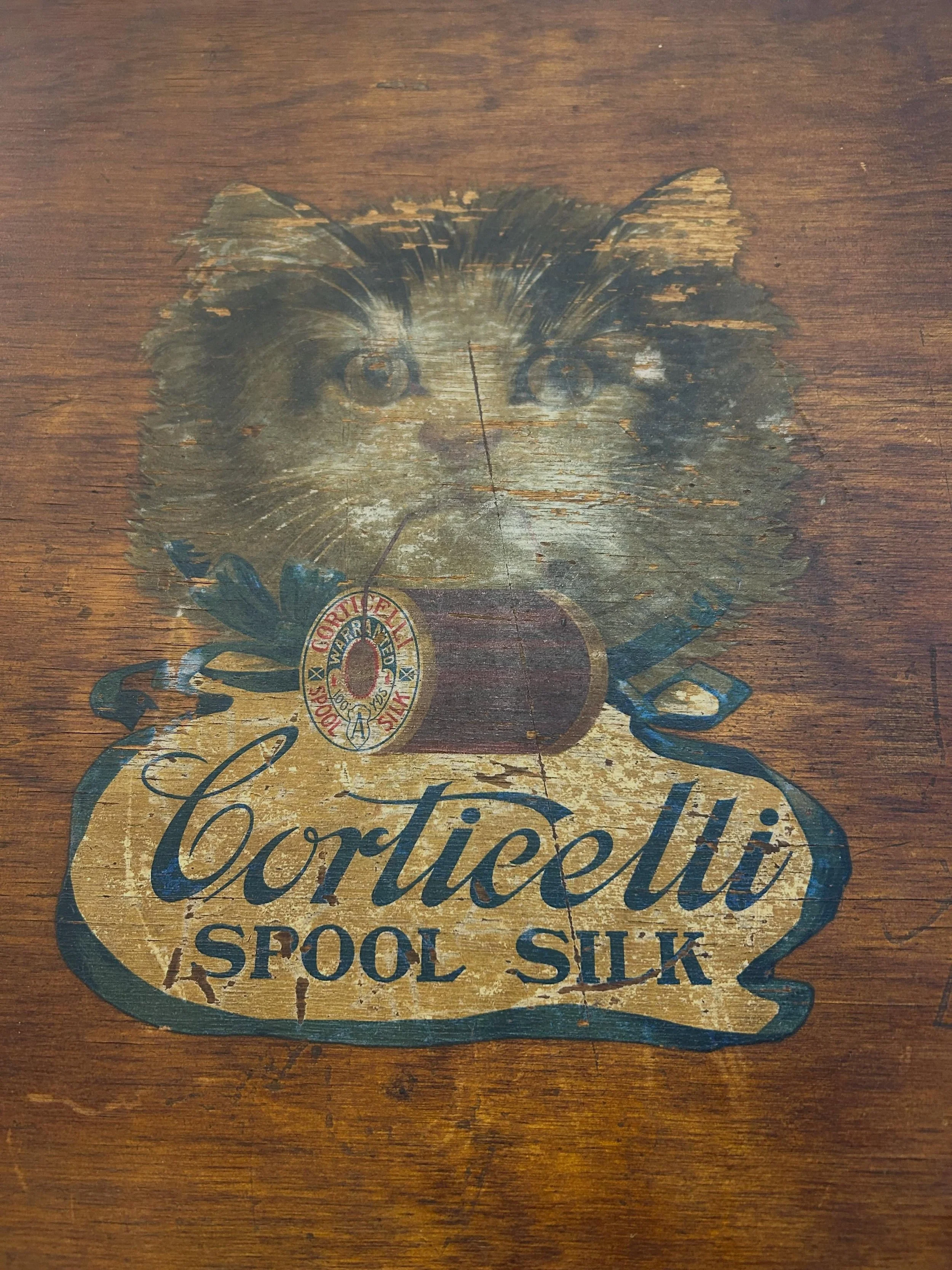 Happy Monday, friends! 😸 Check out this gorgeous antique Corticelli Spool Silk two-sided dressmaking board! We&rsquo;re here for you today from 10-5! 🌈🪩⚡️