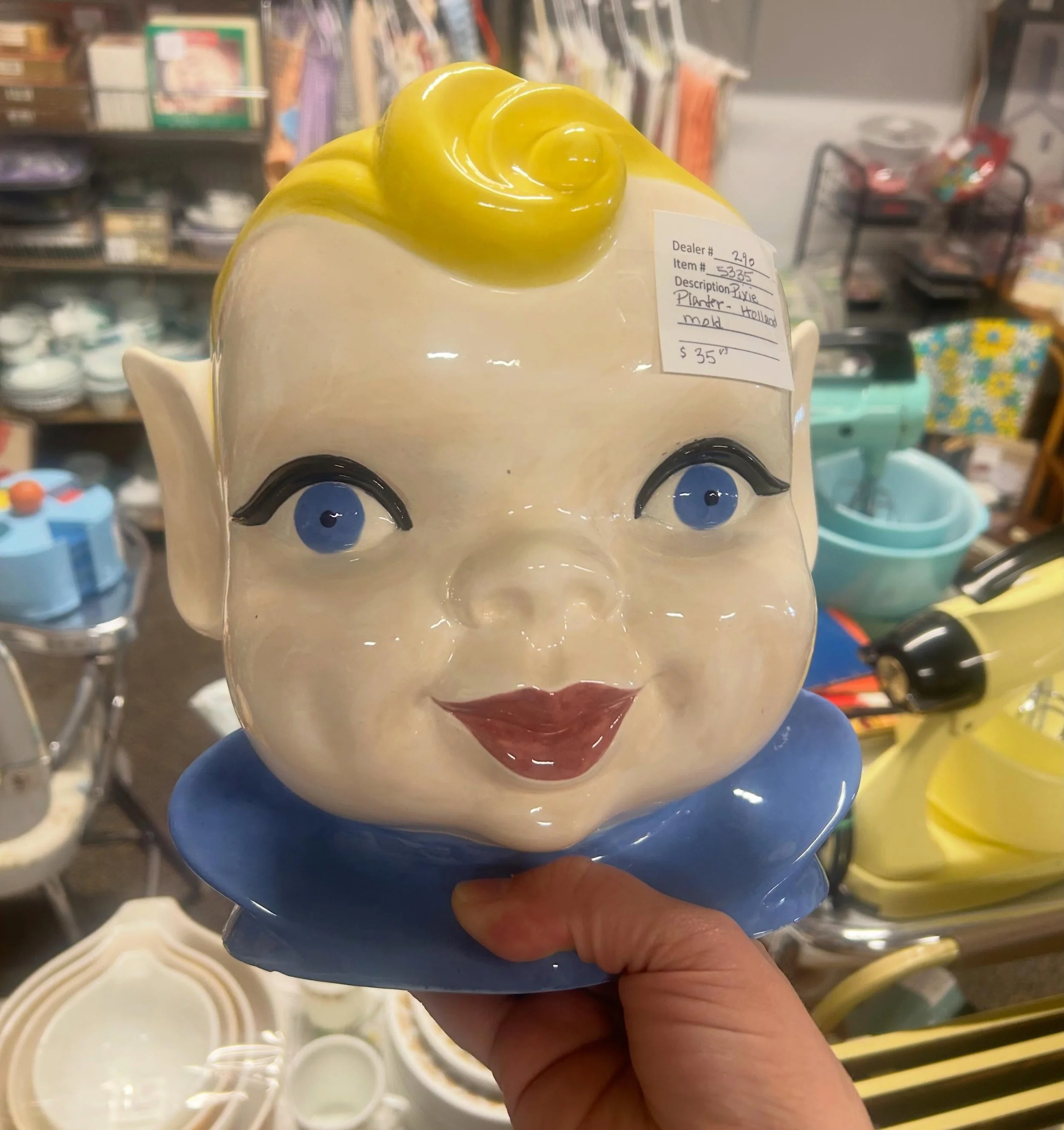 Looking for an unusual planter for your home? This oughta do it! 🙌 Come see what other fun stuff you can find from 10-5 today! 🌈🪩⚡️