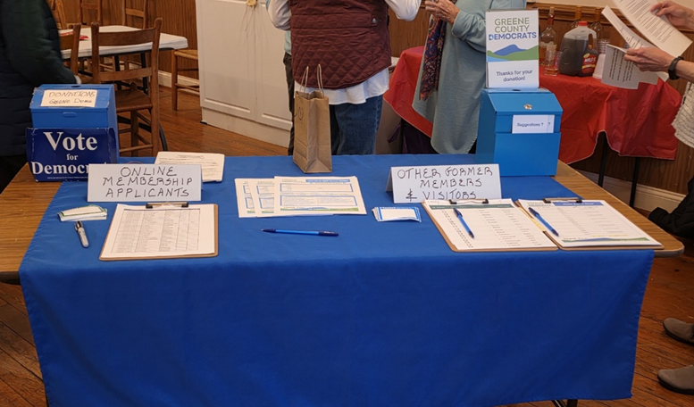 Color coded tables - Blue table is for people who completed their membership applications online