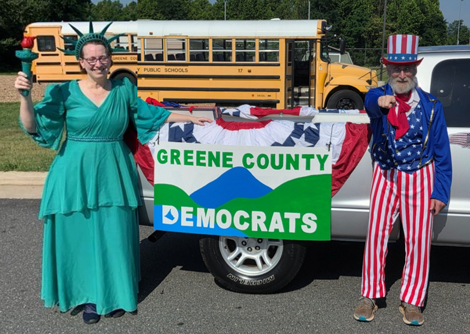 Lady Liberty and Uncle Sam getting into character!