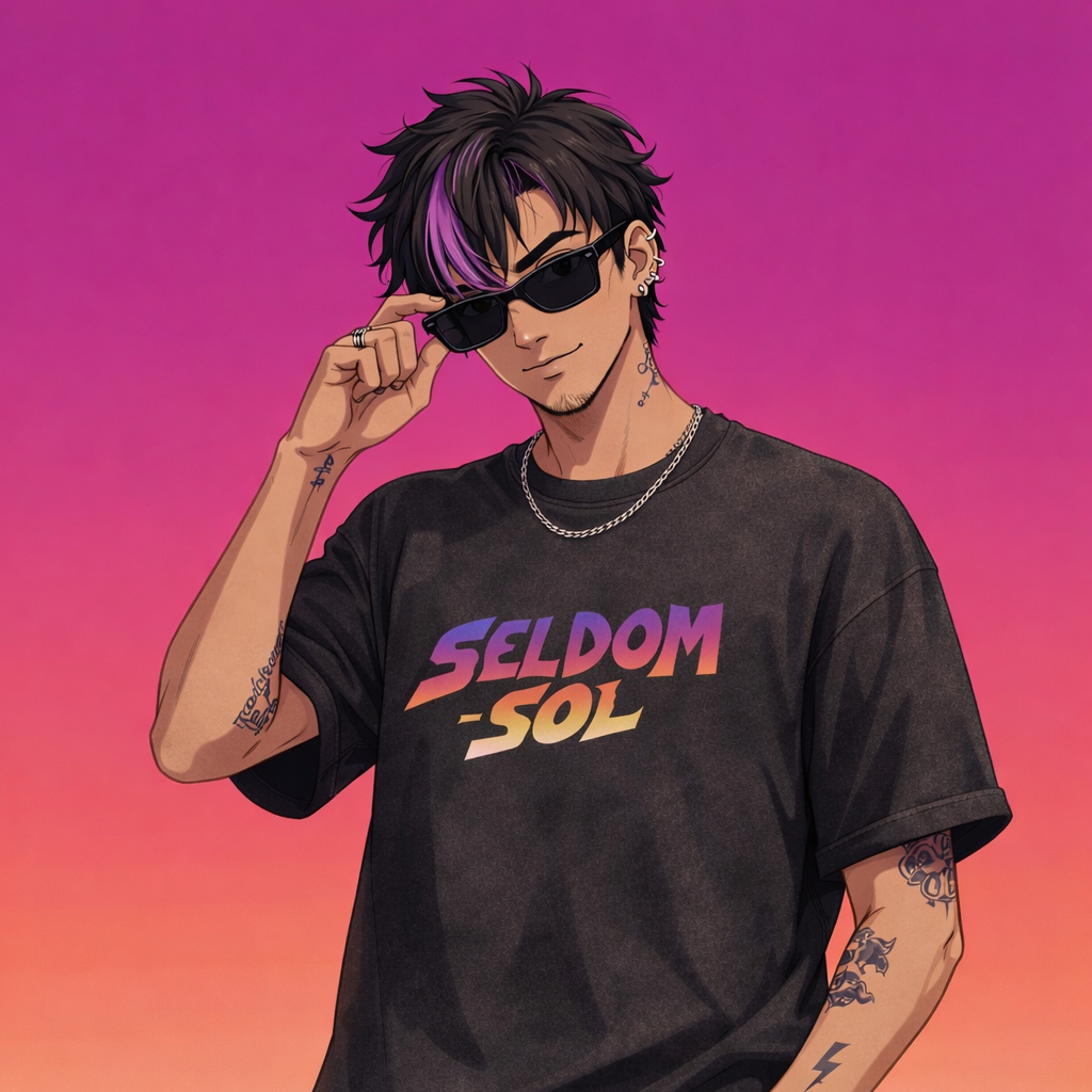 SELDOM SOL GRADIENT LOGO Vintage T-Shirt