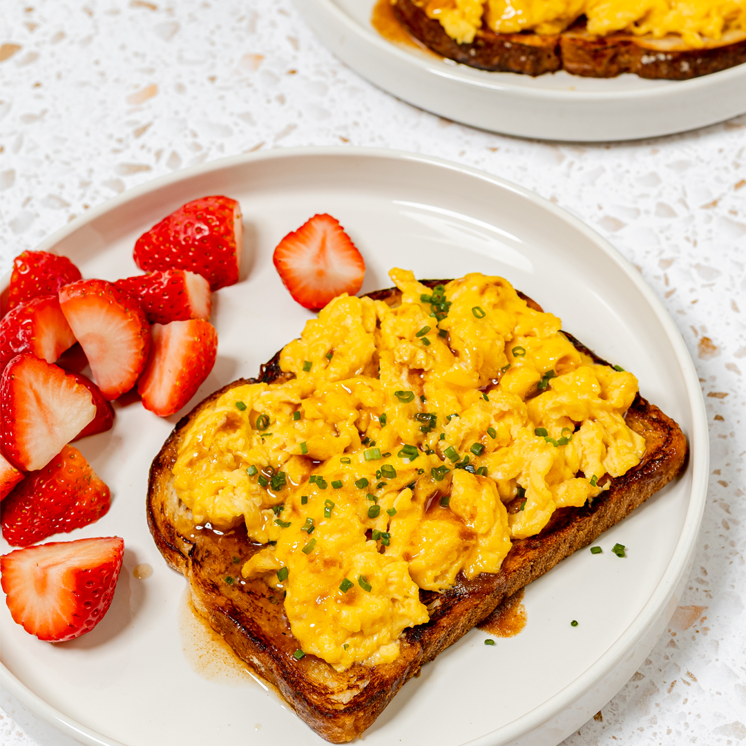 Soft Scrambled Eggs on Toast  