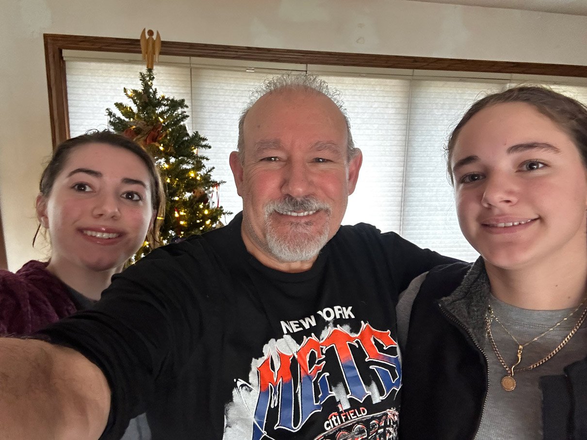 Joe Damiani and family at Christmastime