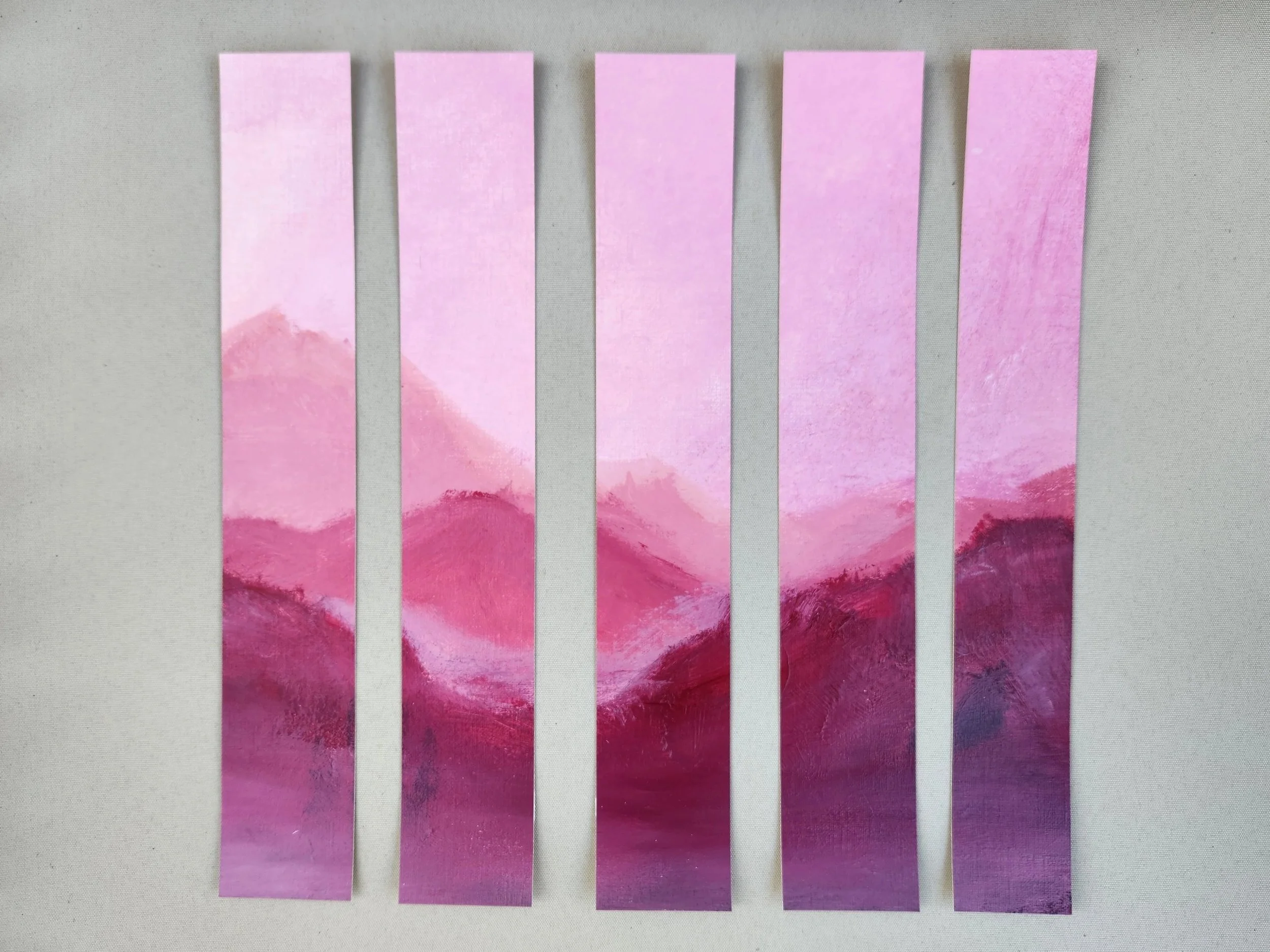 "Pink Mountains" Bookmark Set