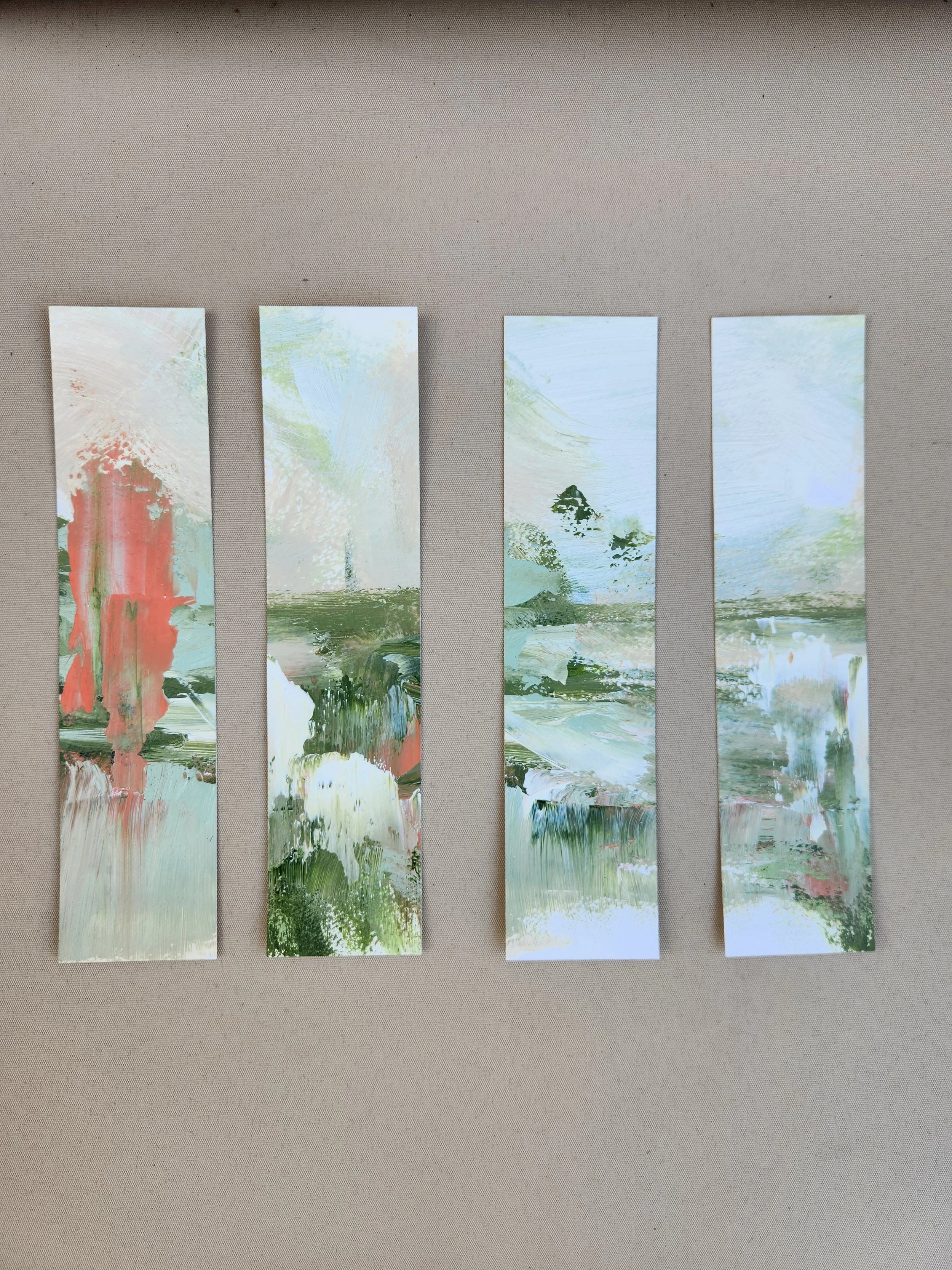 "Greens and Pinks" Bookmark Set