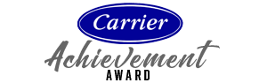 Carrier Achievement logo with blue oval and white text