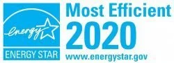 Energy Star logo with text indicating 'Most Efficient 2020' and website www.energystar.gov.
