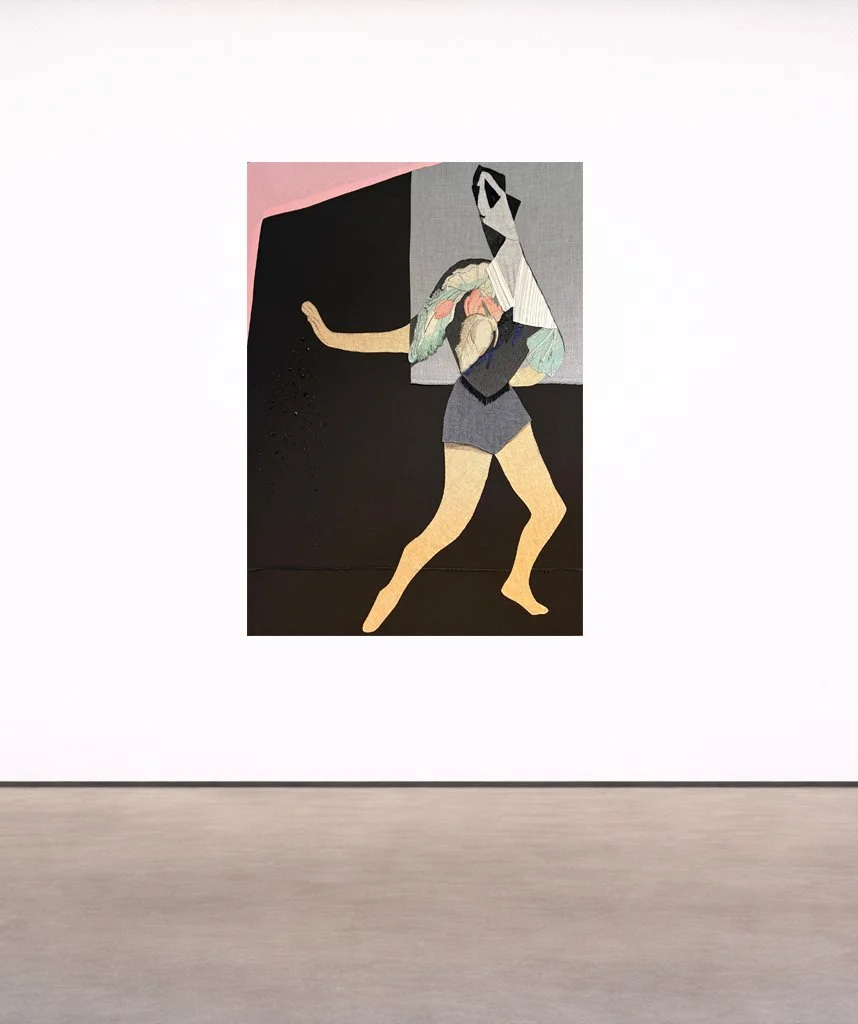  NANNA, 2026  VARIOUS FABRICS, BEADS AND EMBROIDERIES, 58.5 X 42 1/4 INCHES (148.6 X 107 CM)  EXHIBITED IN 2025-26 | JMB FINE ARTS GALLERY, HUDSON, NY 