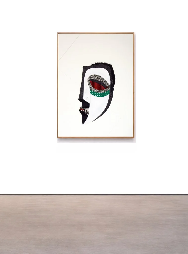 Florence Vacher | John, 2013, various fabrics & embroideries; 30 x 22.5 inches (76.2 x 57 cm) | Sold