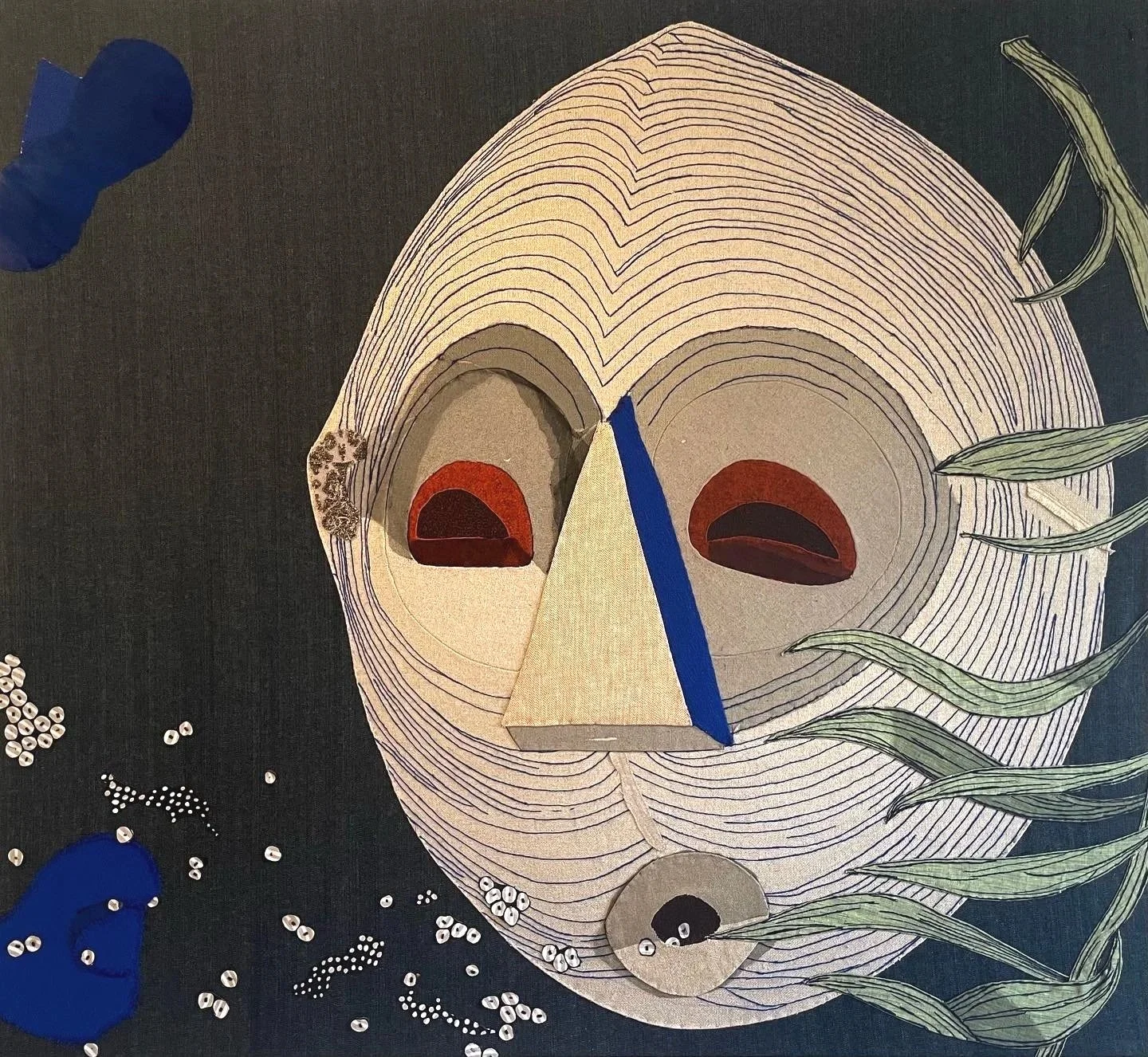 Florence Vacher / FLOW, 2024, various fabrics and embroideries, 44 x 48 inches (112 x 122 cm) ; Private collection, NYC