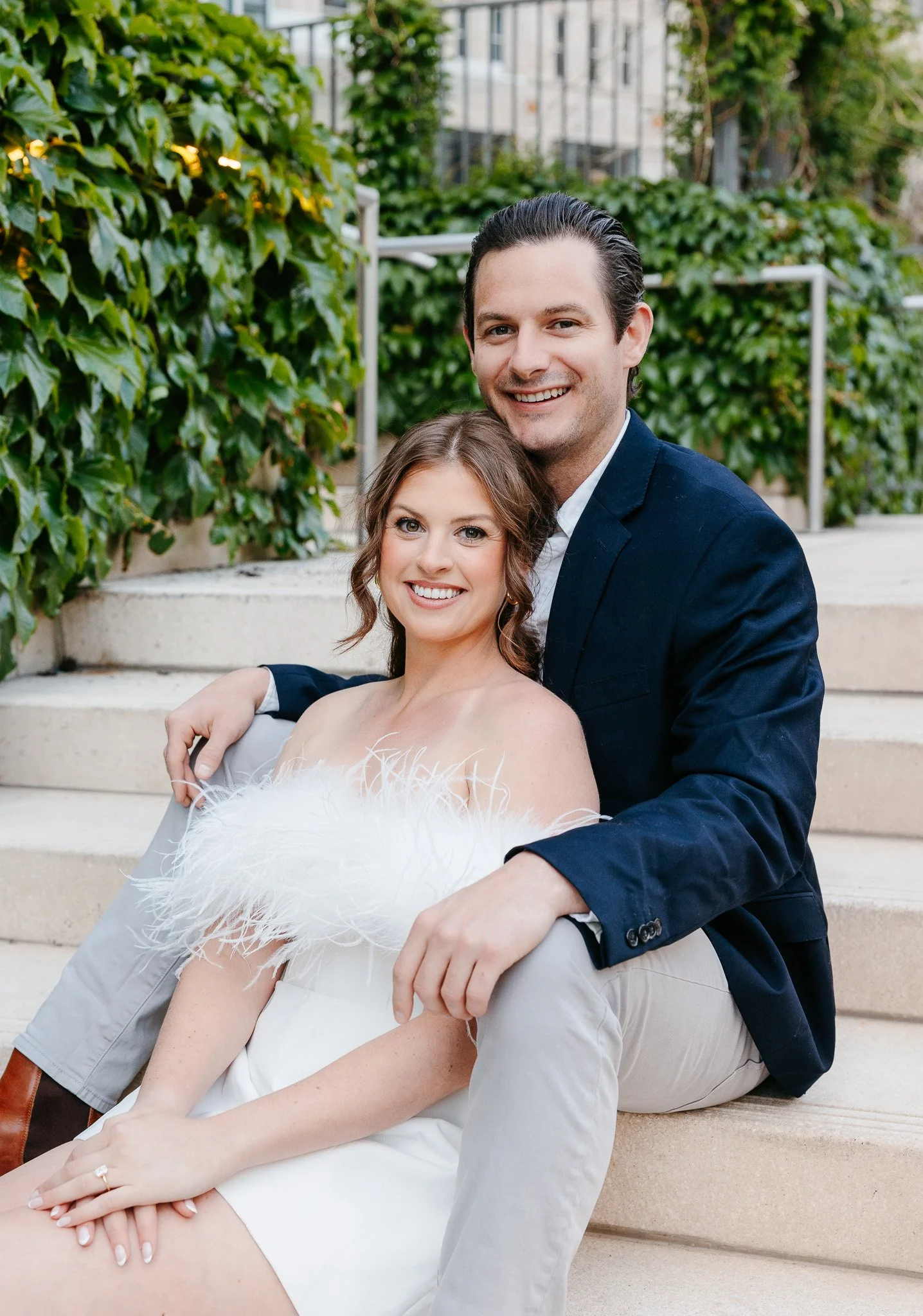 downtown chicago riverwalk engagement photos
