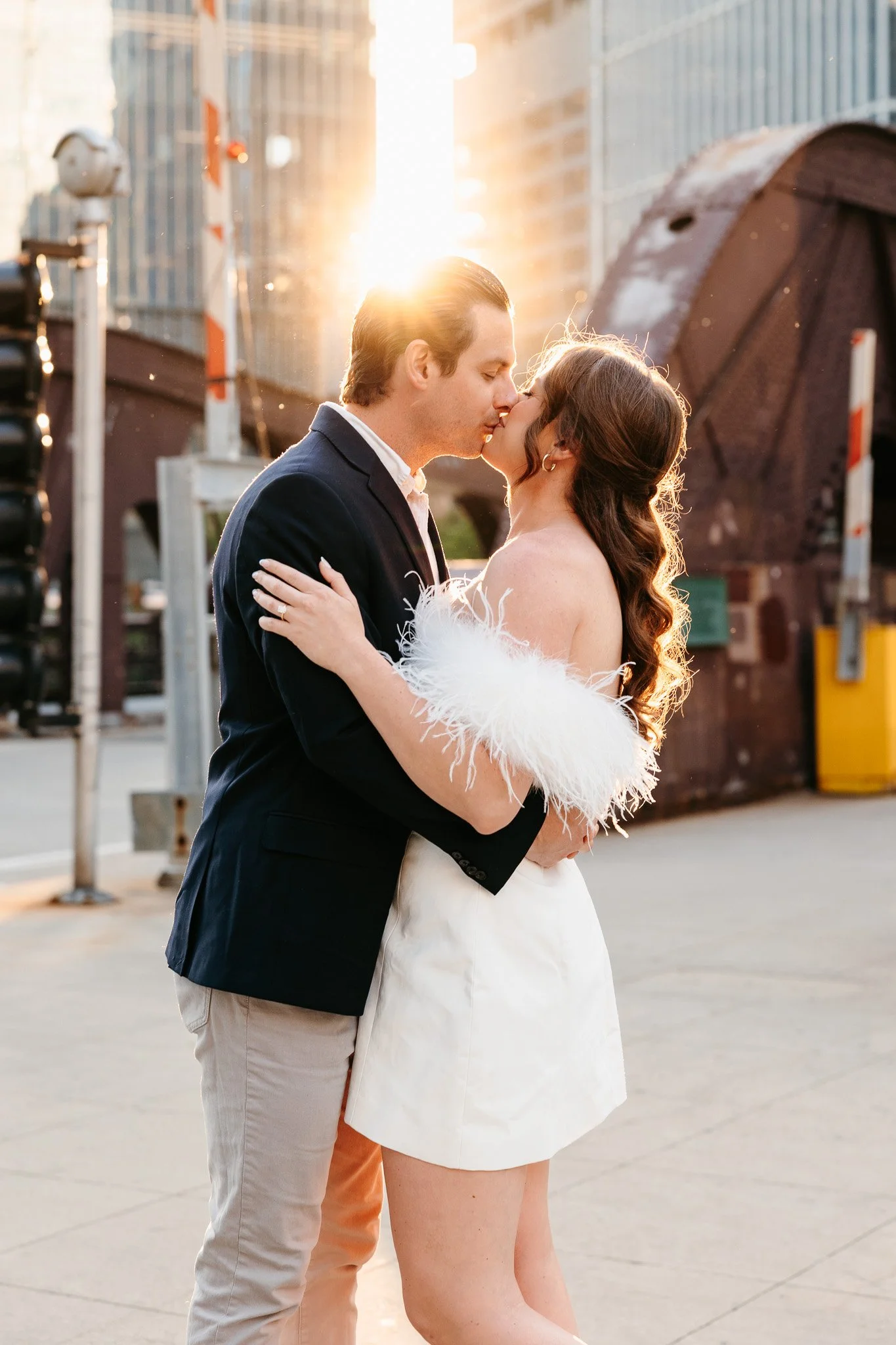 downtown chicago riverwalk engagement photos