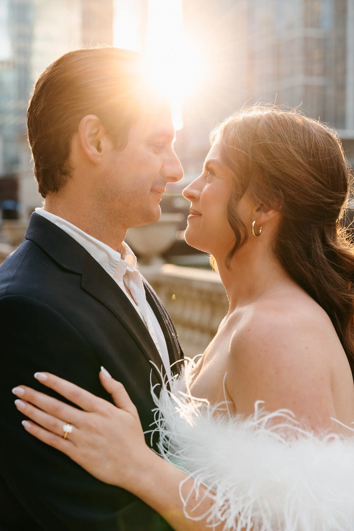 downtown chicago riverwalk engagement photos