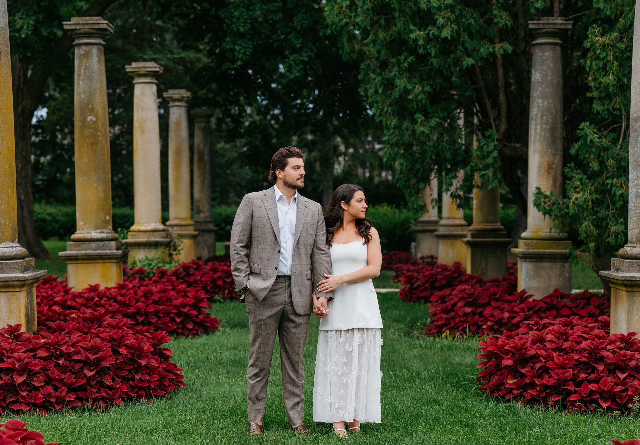 pride and prejudice inspired engagement session in garden