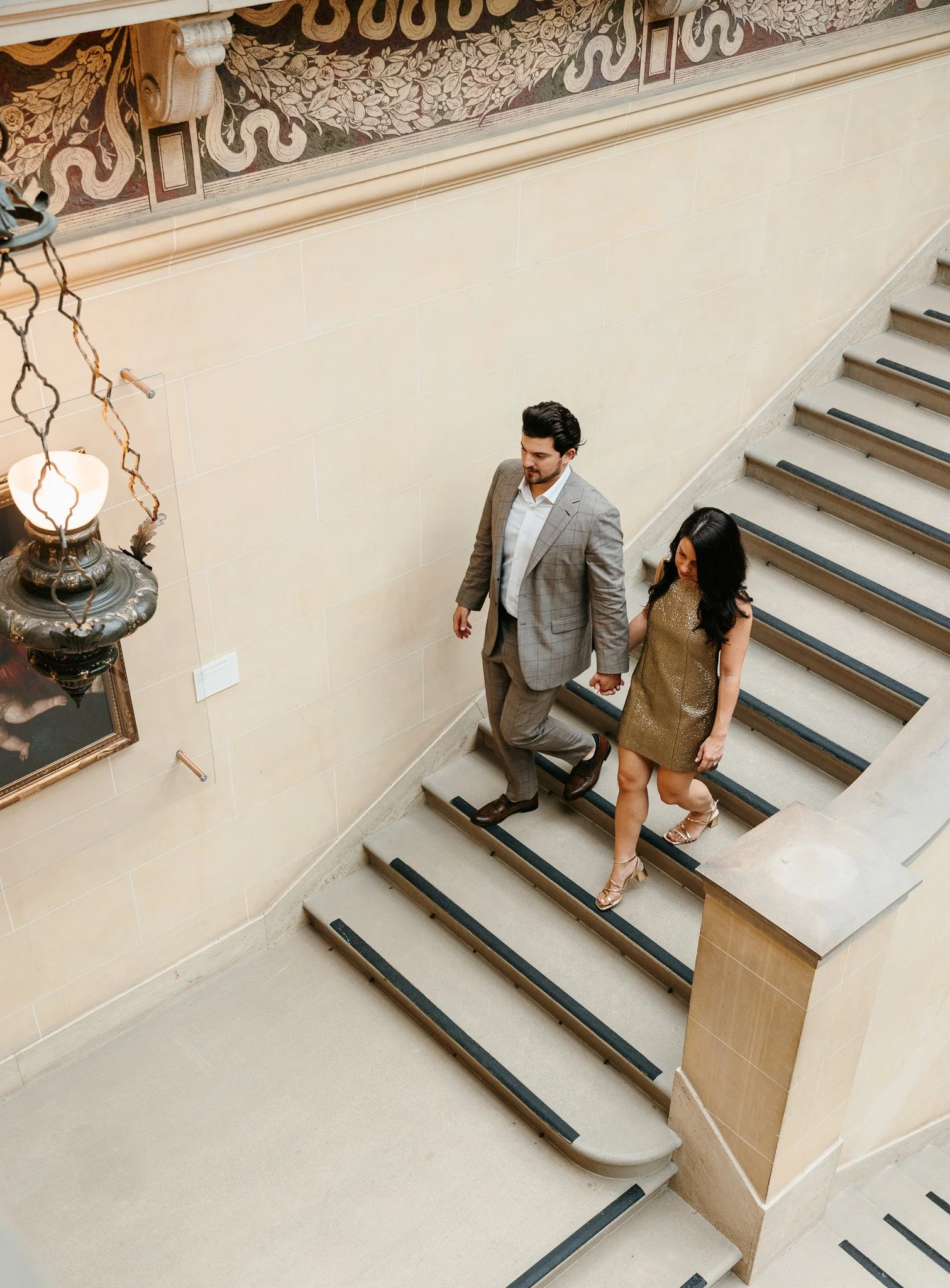 cuneo mansion engagement photos in museum
