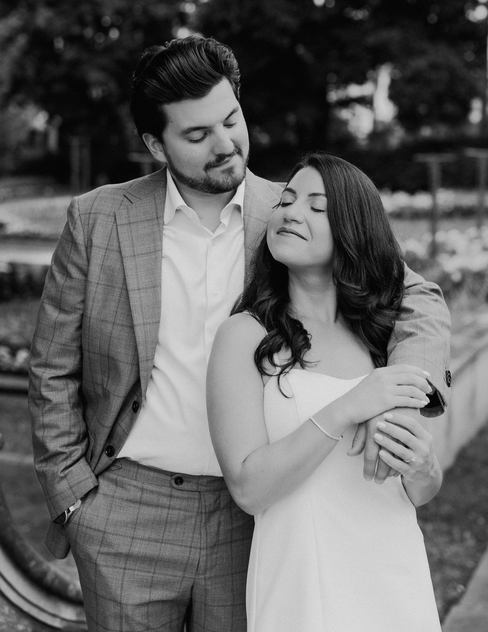 pride and Prejudice inspired engagement session in black and white