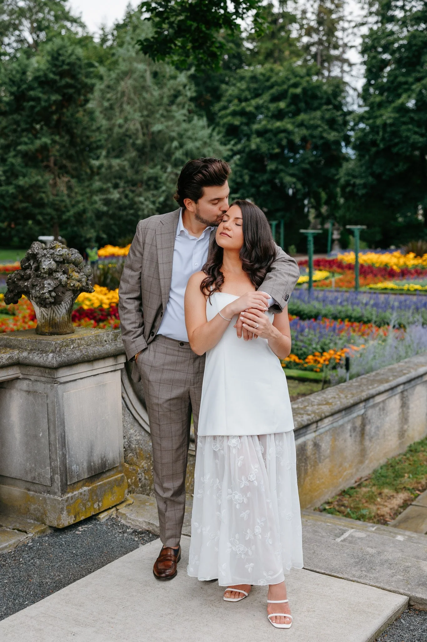 pride and Prejudice inspired engagement session in garden