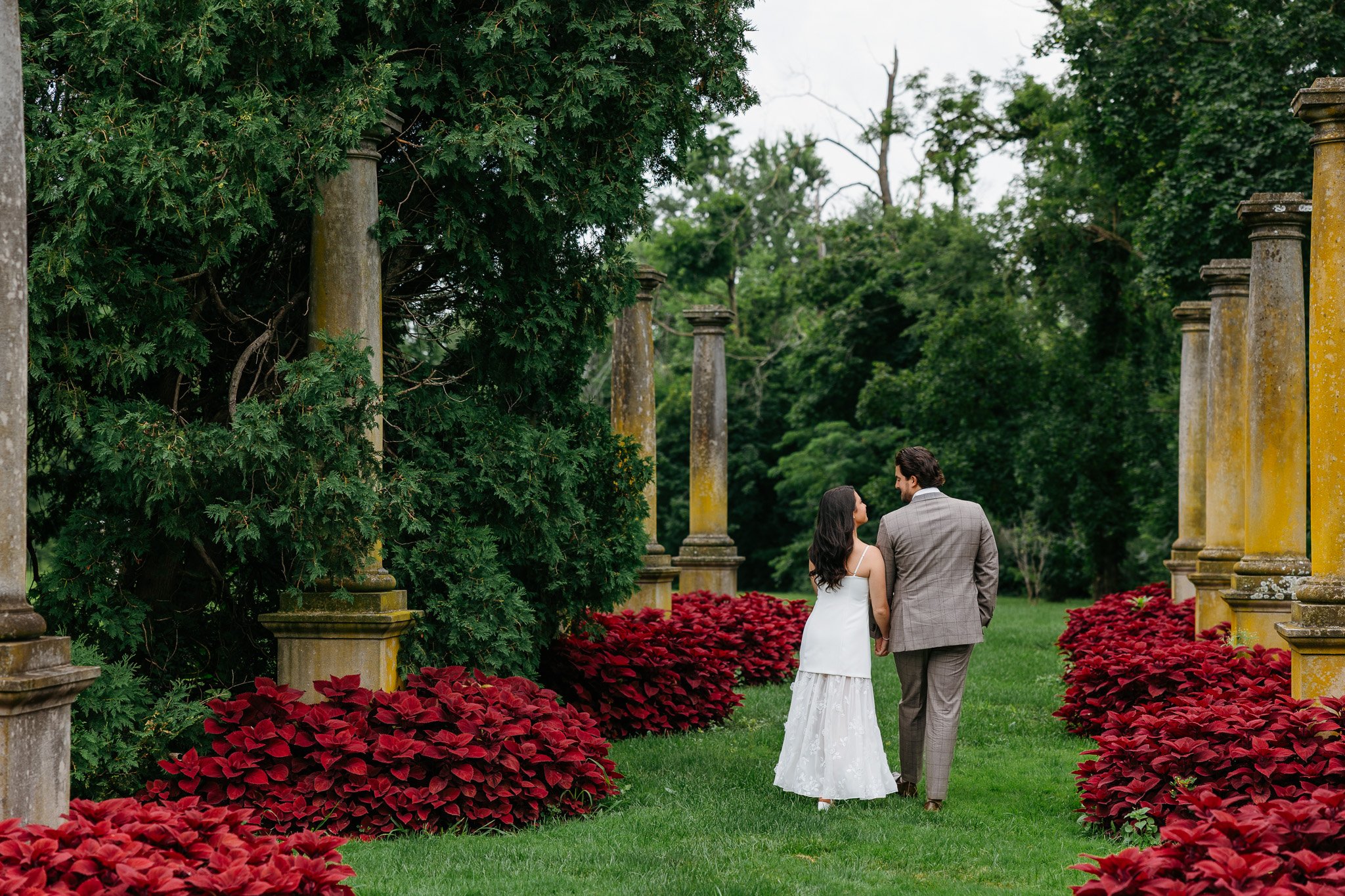 cinematic couple walking hand in hand