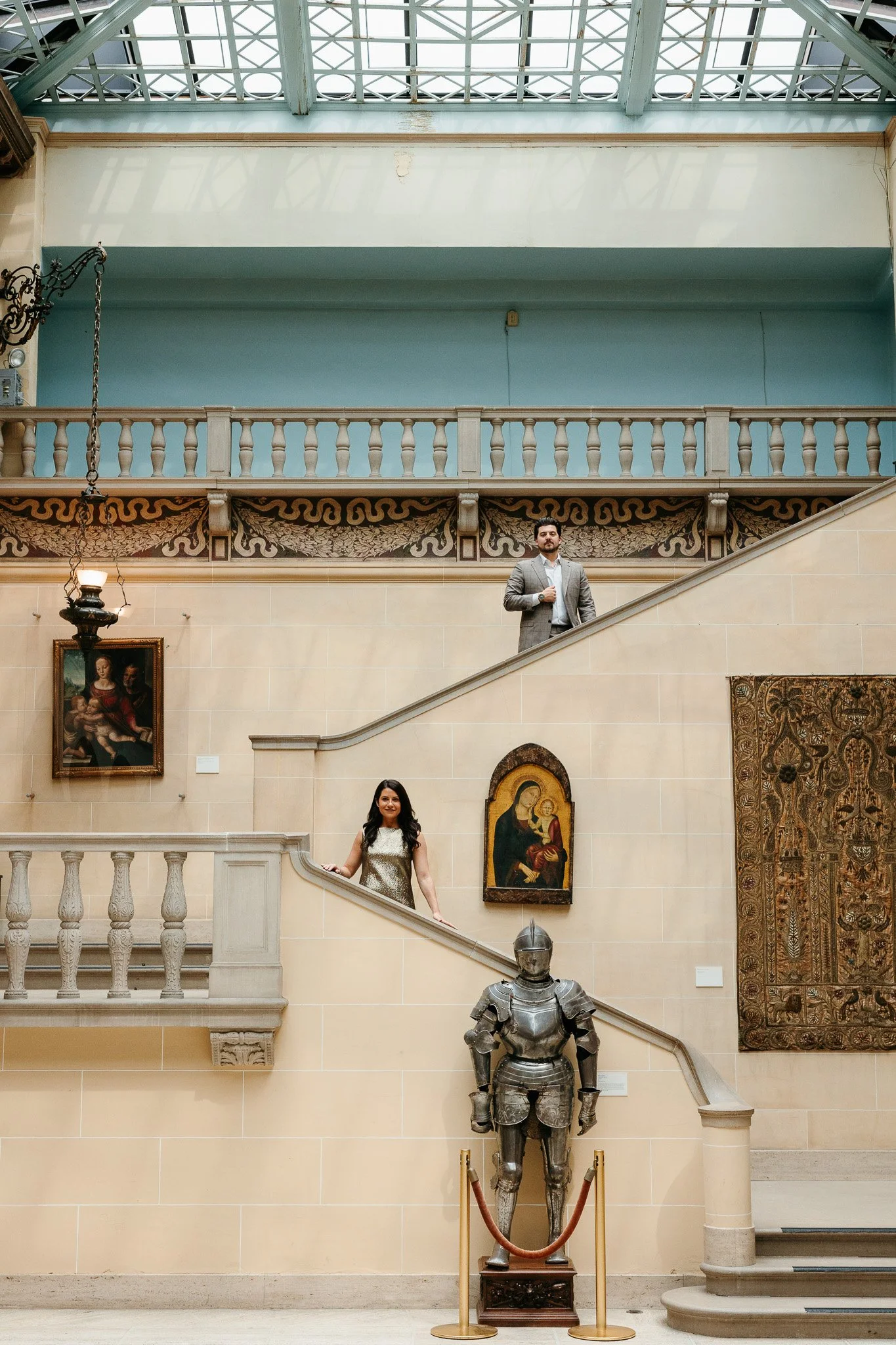 cuneo mansion engagement photos in museum