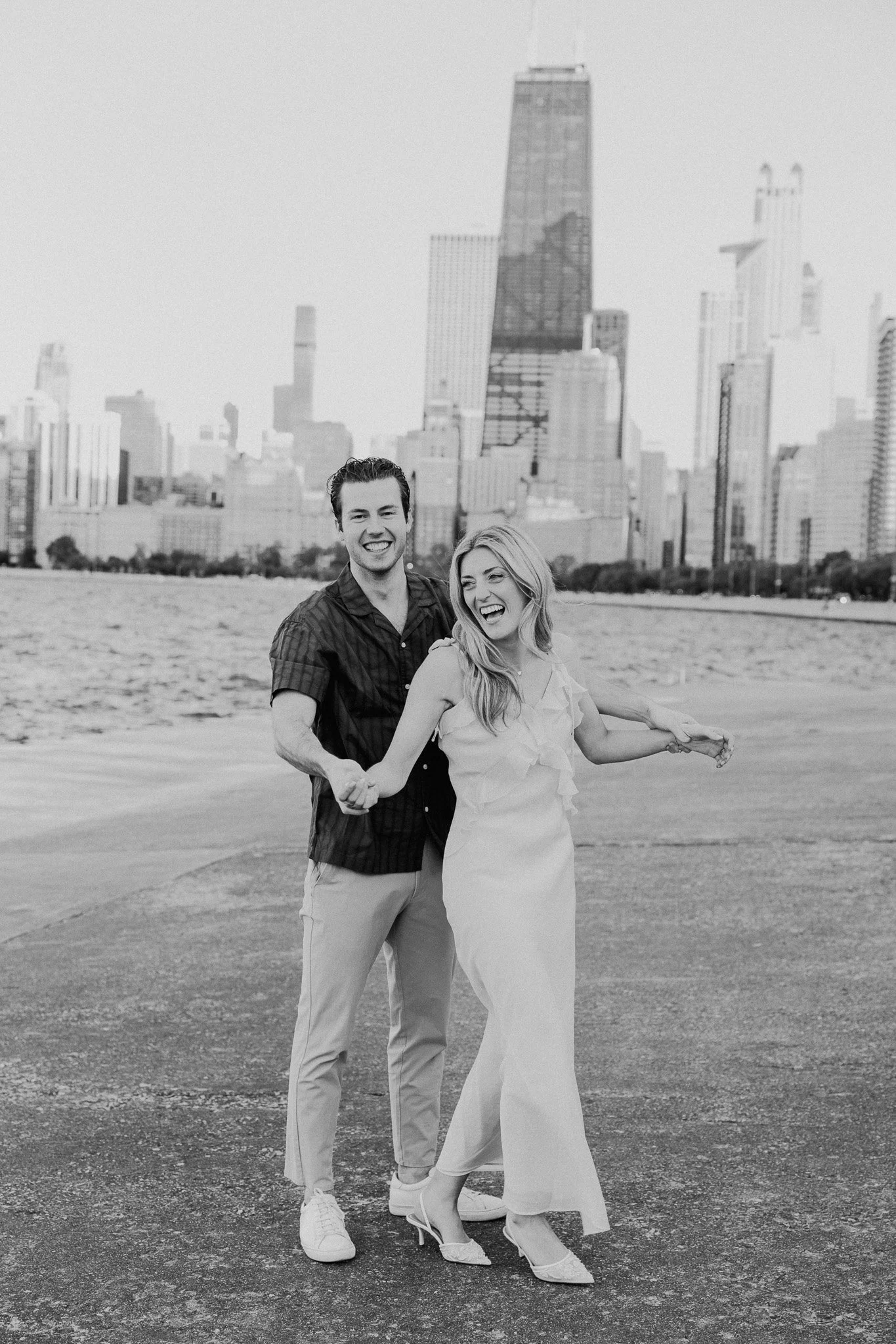 chicago lakefront summer engagement photos