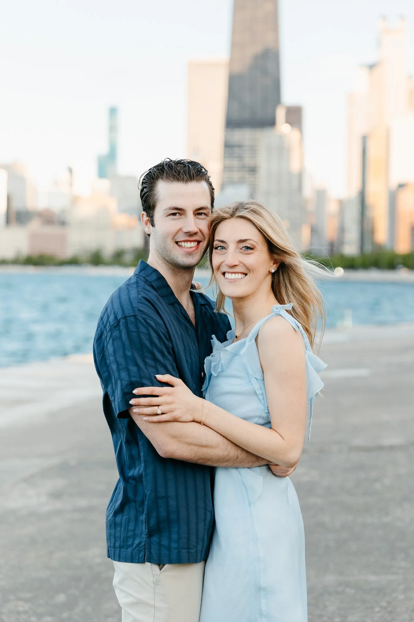 chicago lakefront summer engagement photos