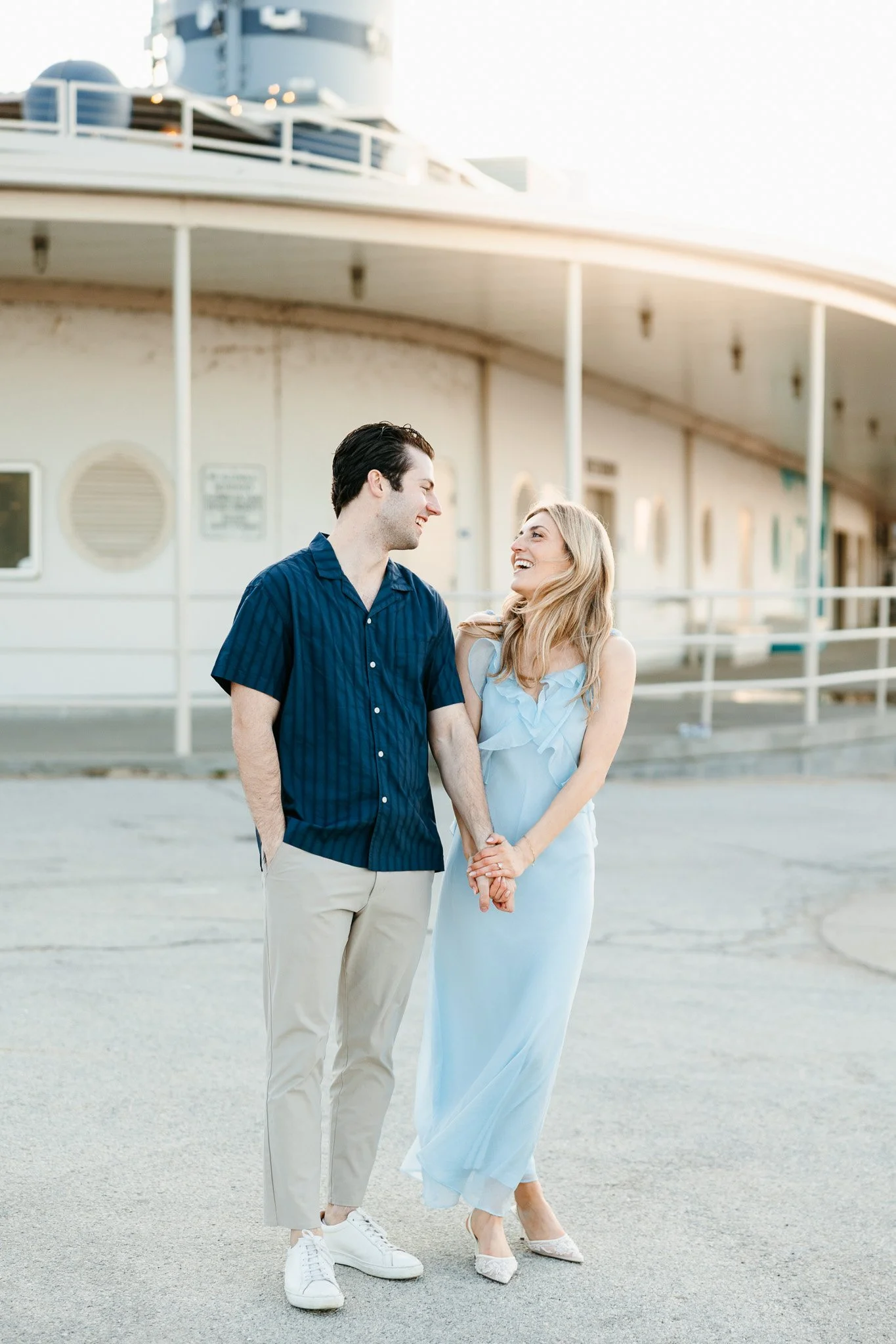 chicago lakefront summer engagement photos at north avenue beach