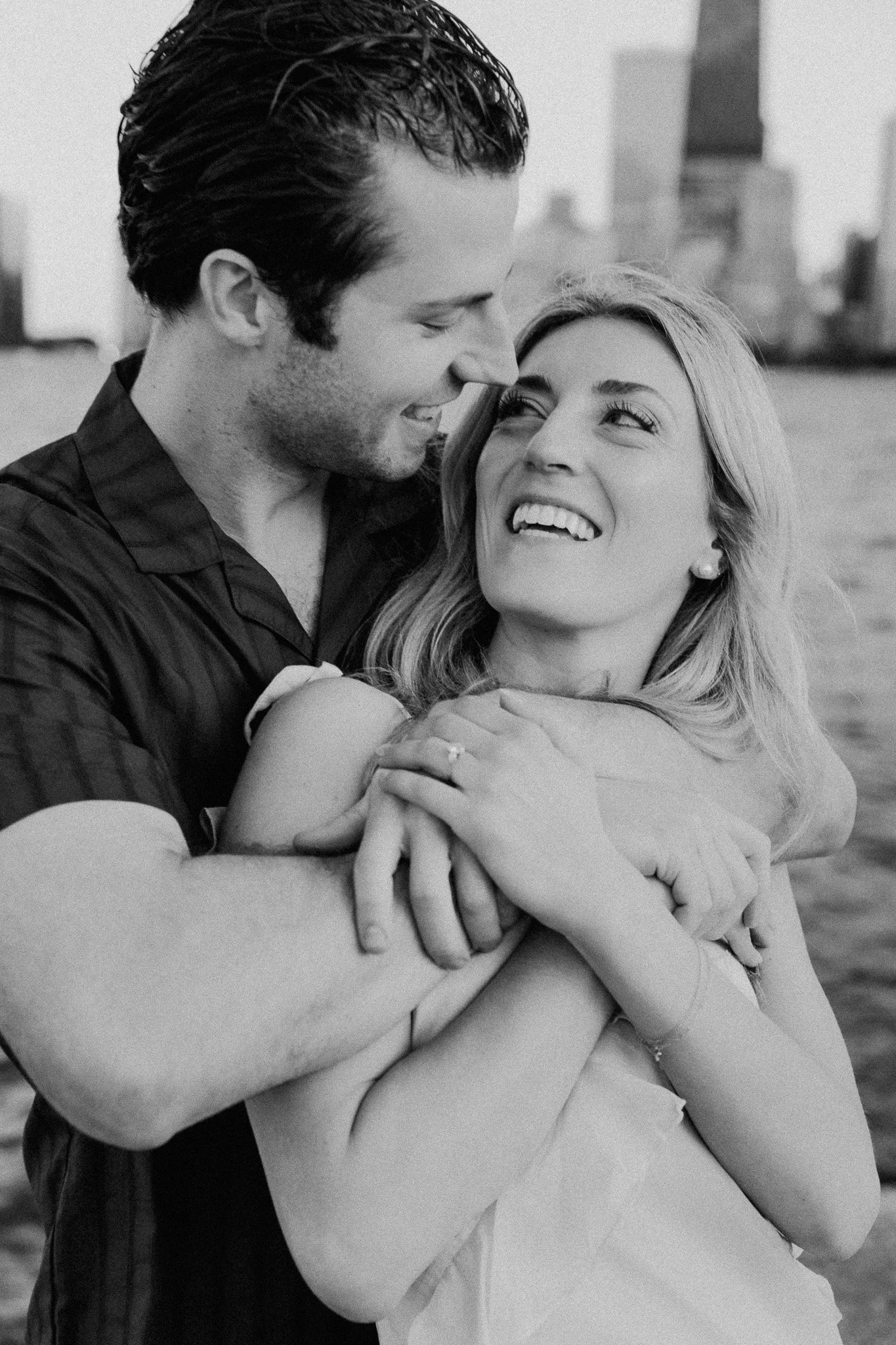 chicago lakefront summer engagement photos at north avenue beach