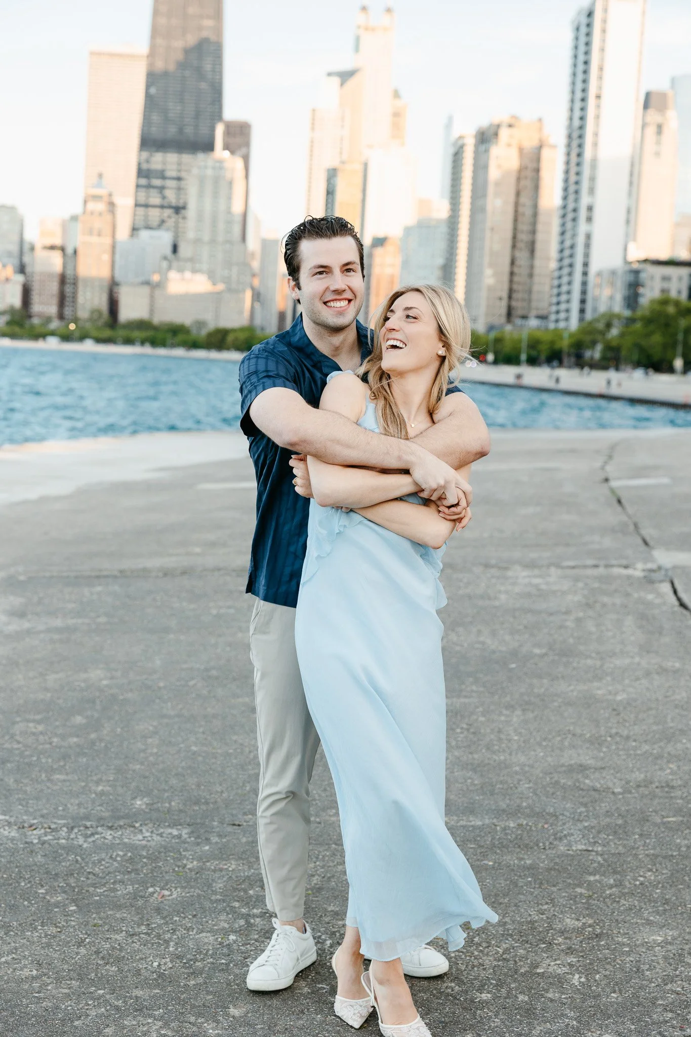 chicago lakefront summer engagement photos