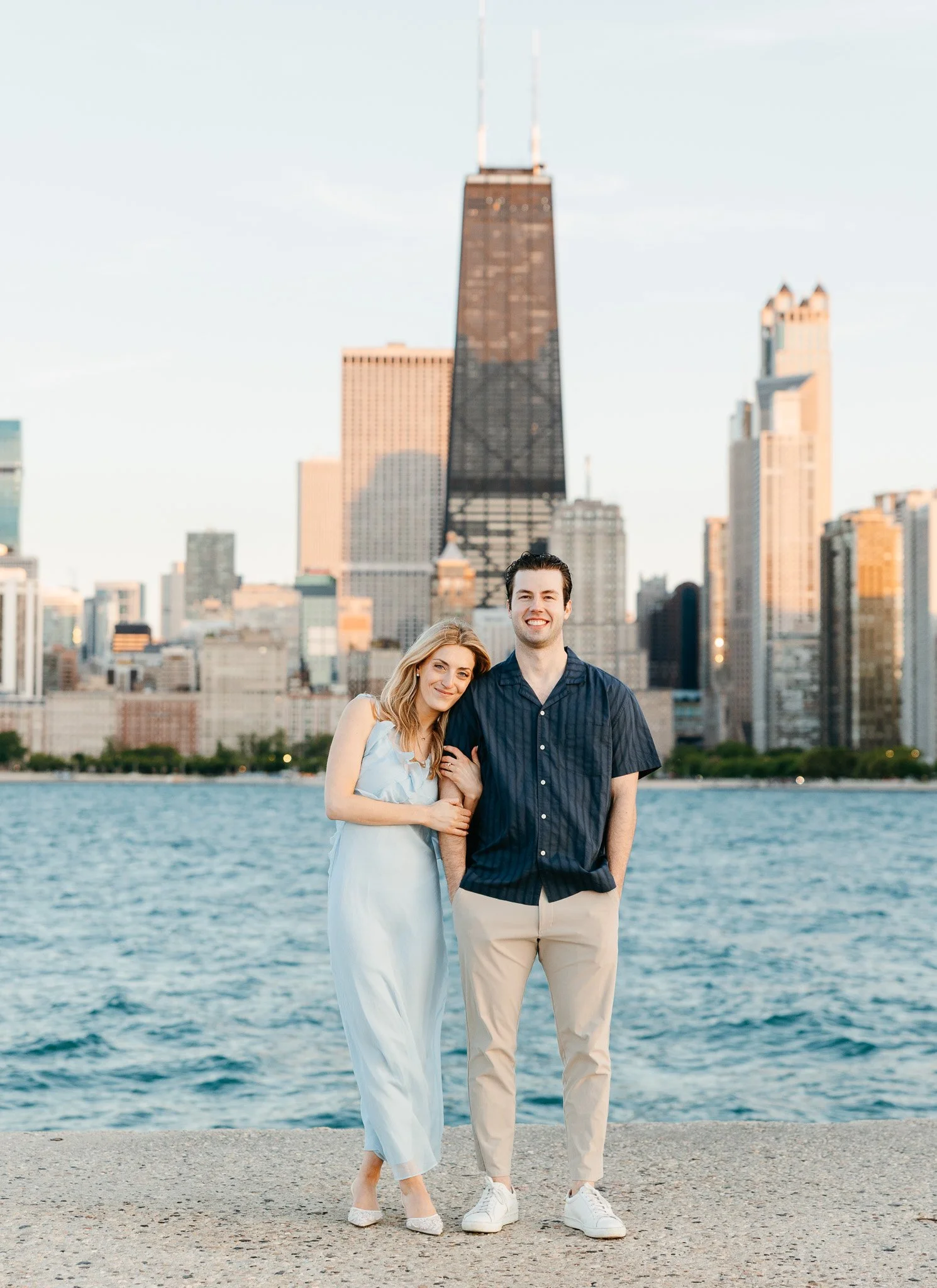 chicago lakefront summer engagement photos at north avenue beach