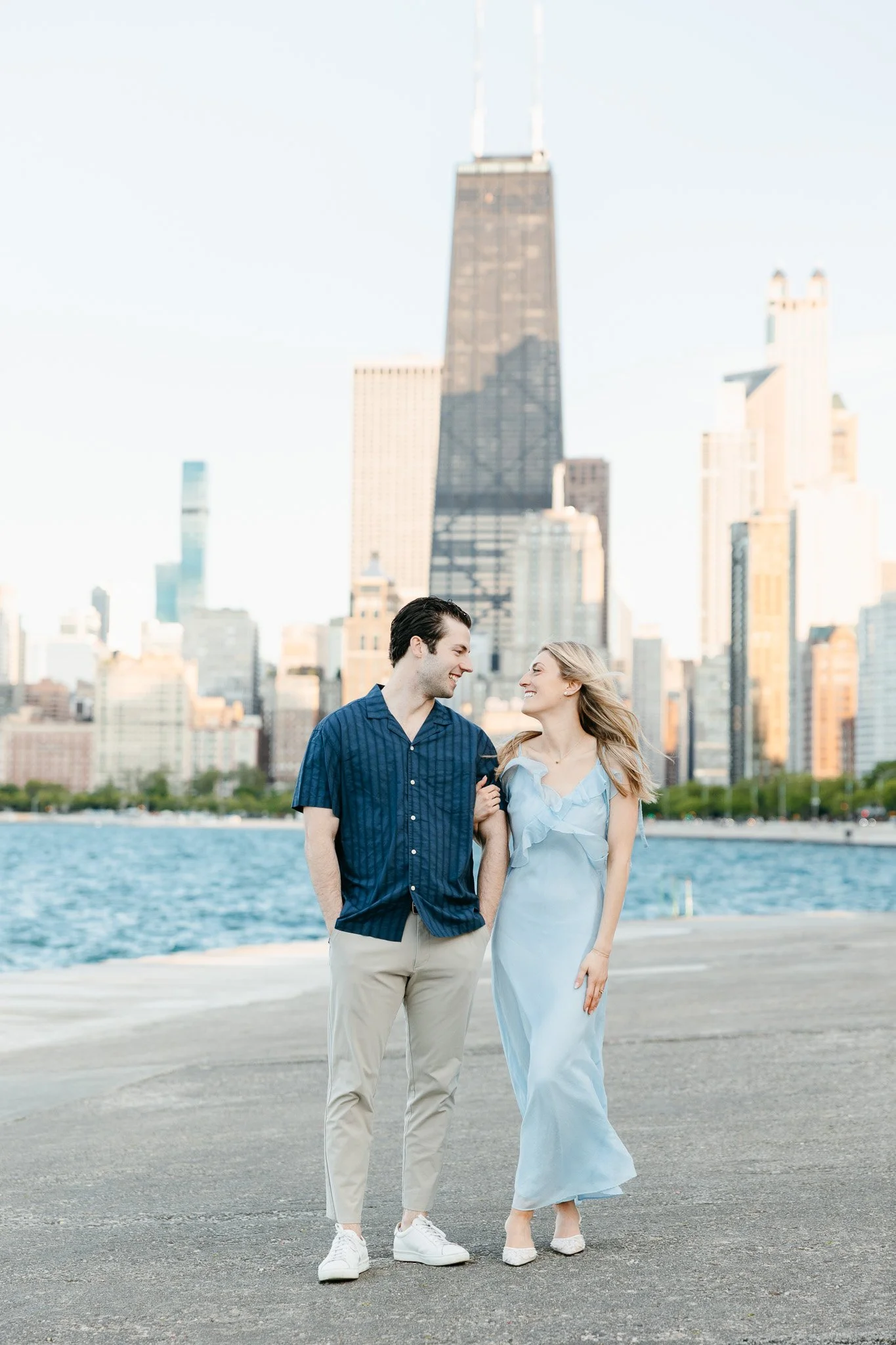 chicago lakefront summer engagement photos