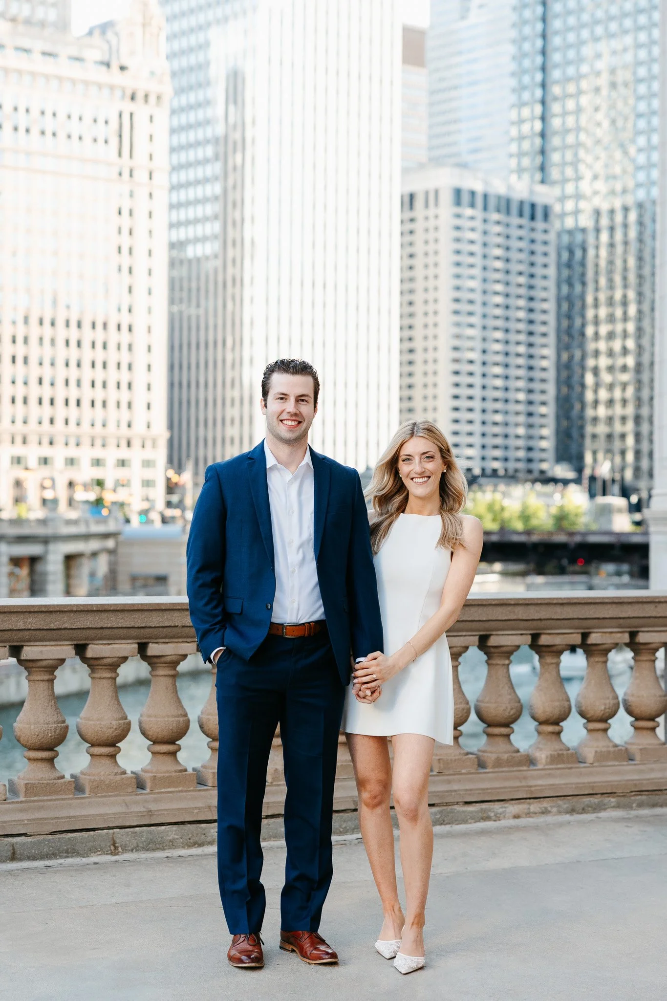 wrigley building chicago engagement photos