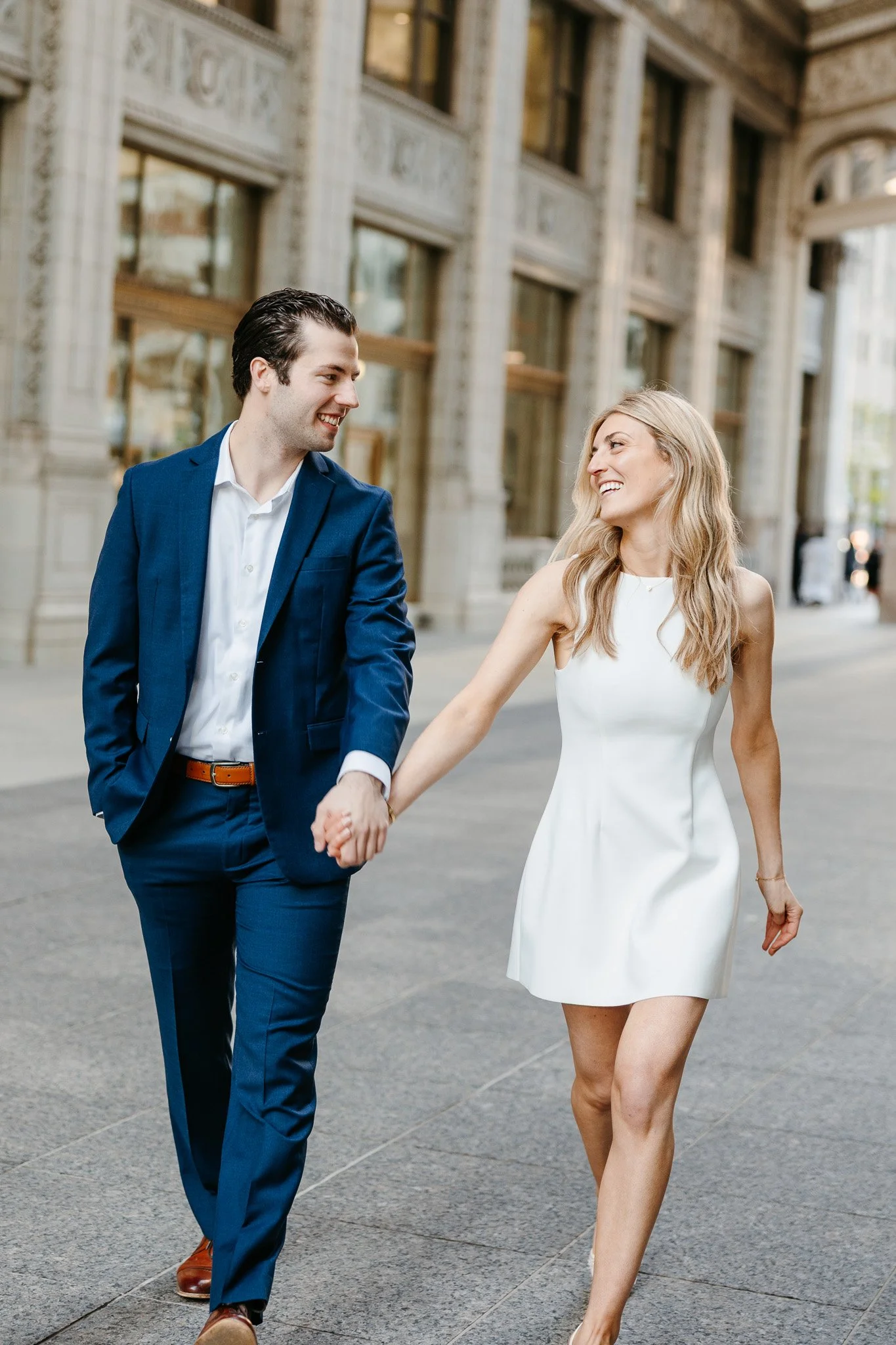wrigley building chicago engagement photos