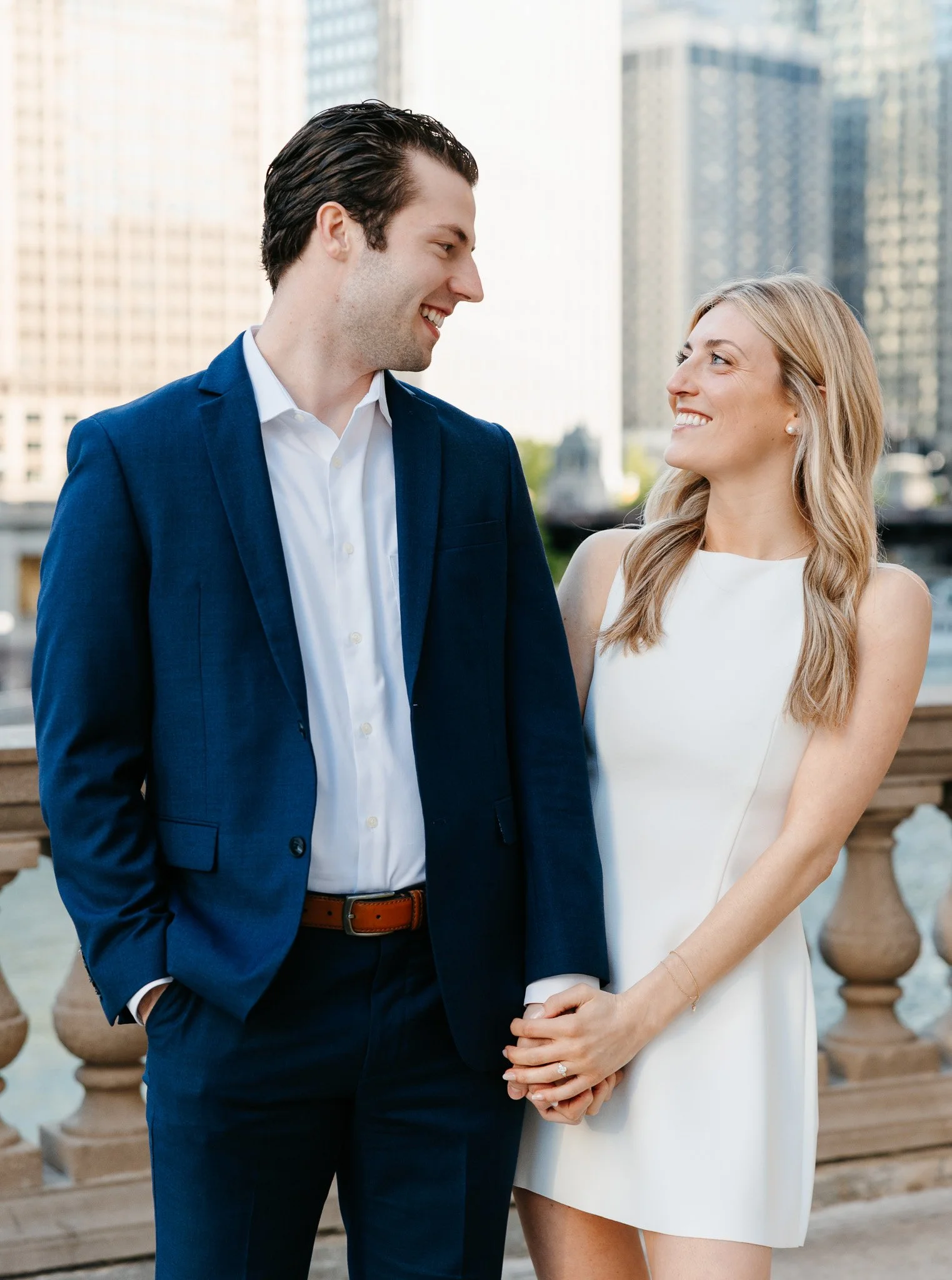 wrigley building chicago engagement photos