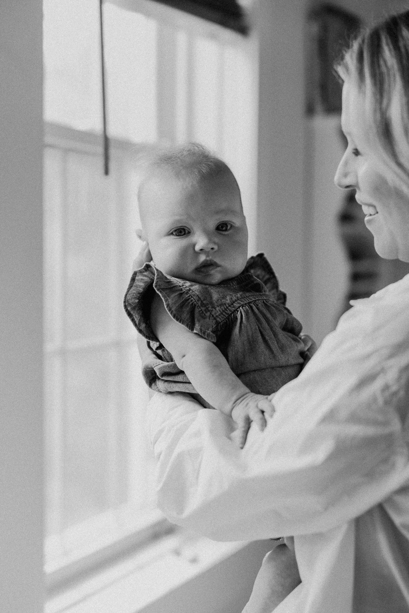 mom and baby in home family session