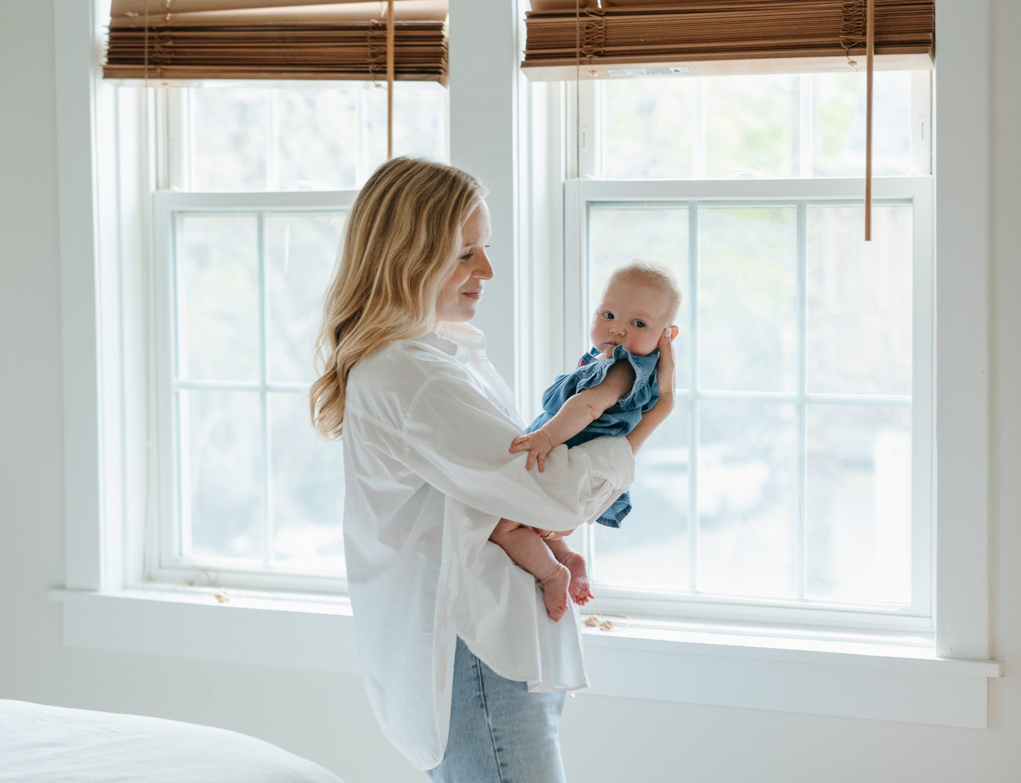 mom and baby in home family session