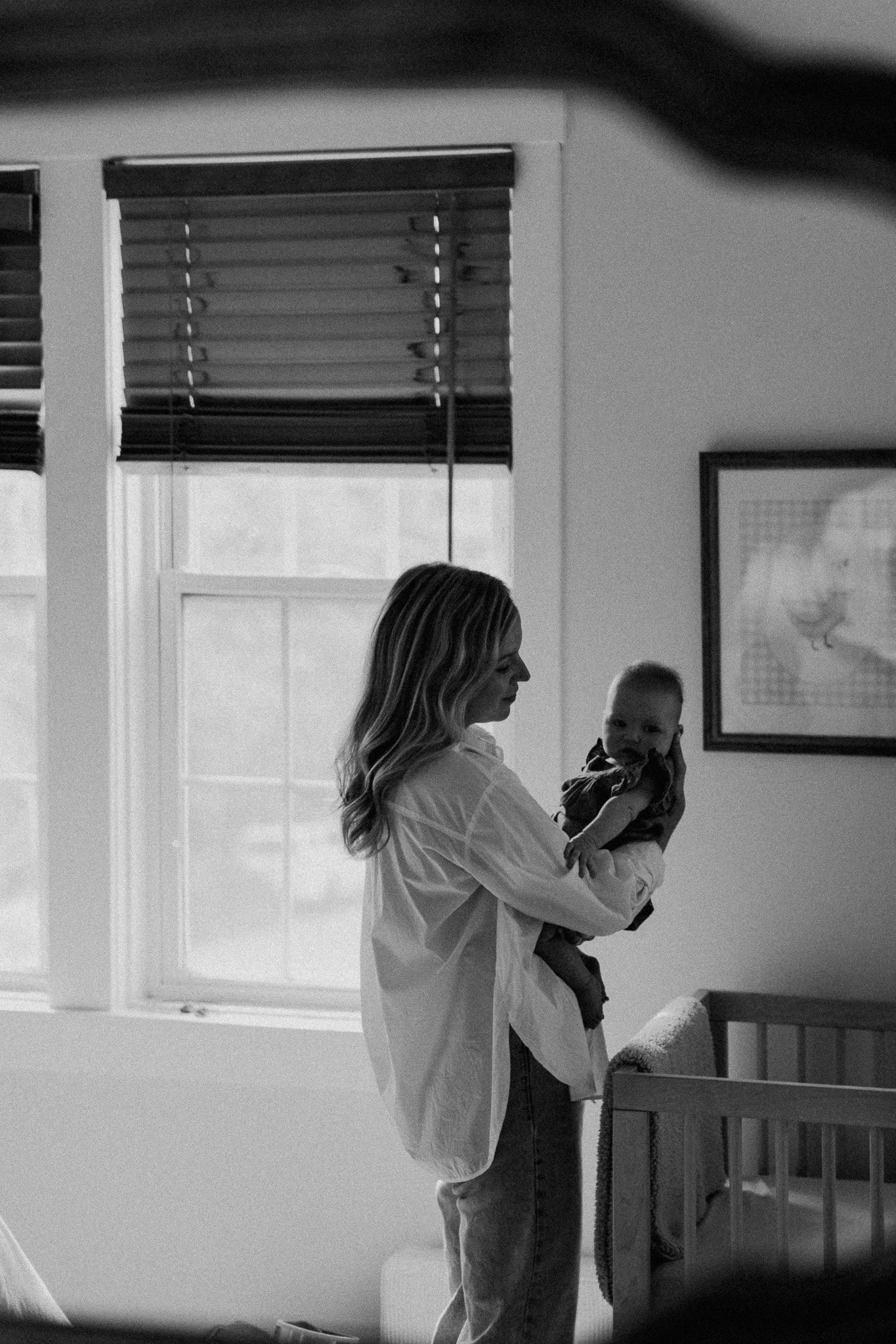 mom and baby in home family session