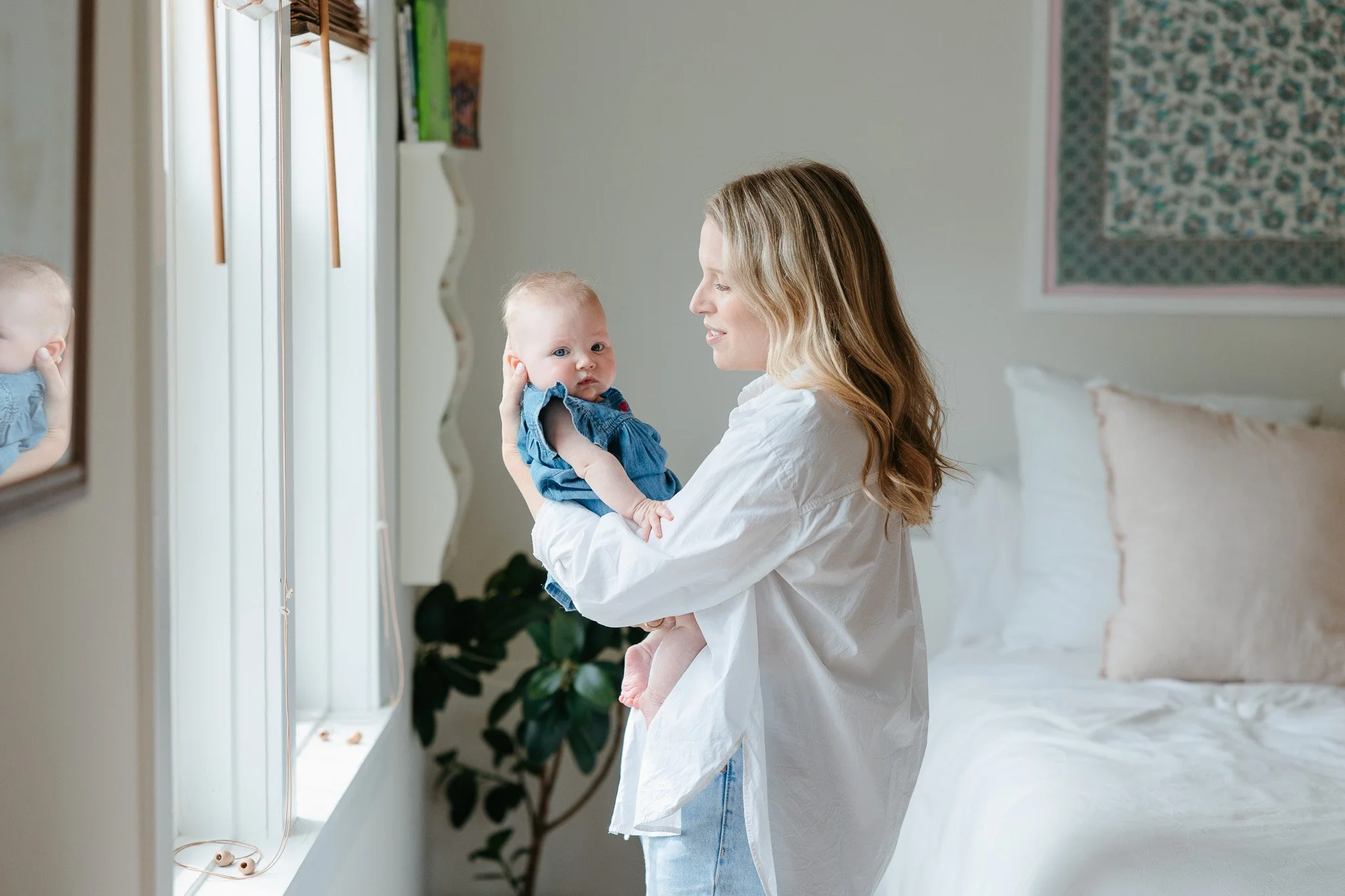 mom and baby in home family session