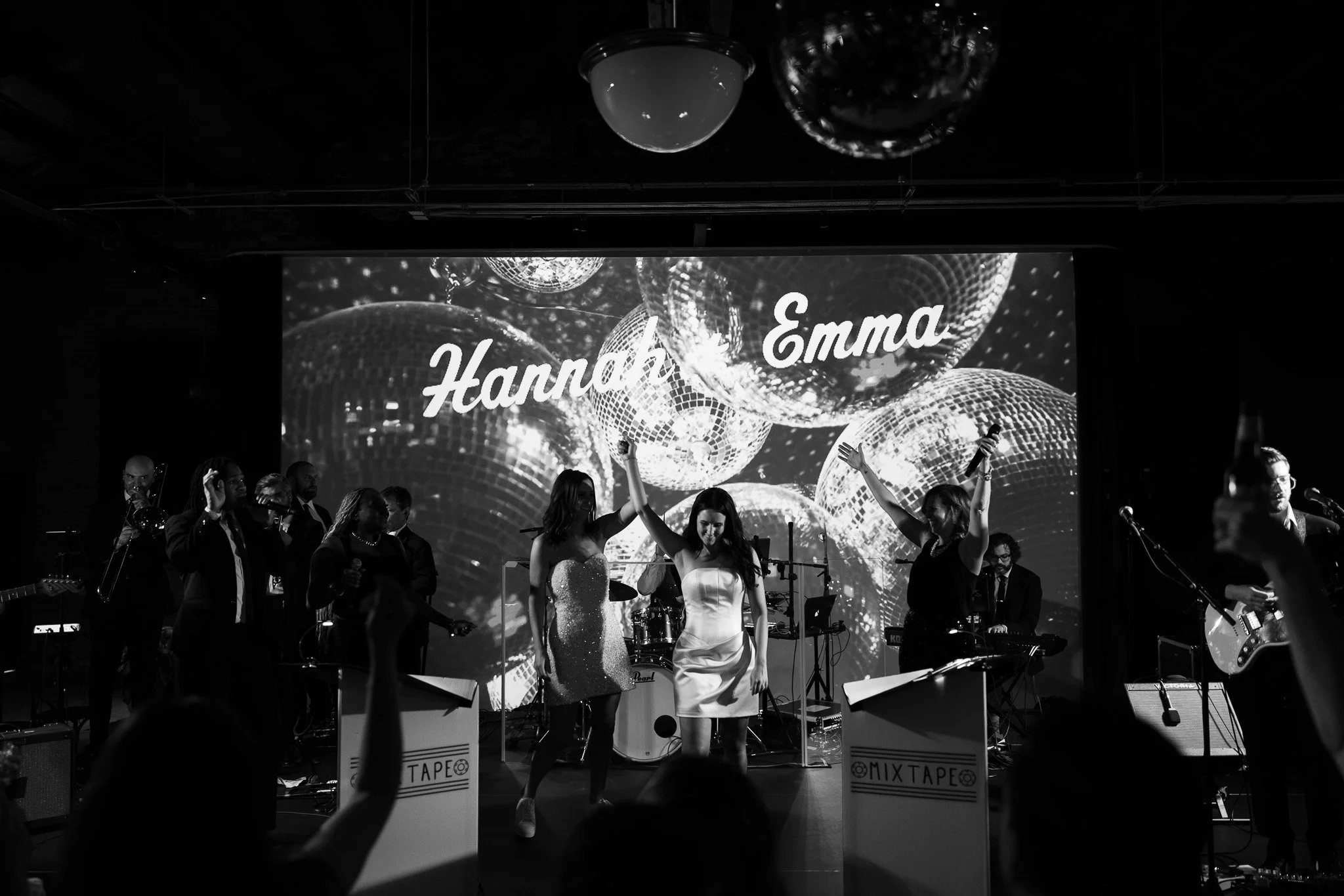 brides dancing on stage