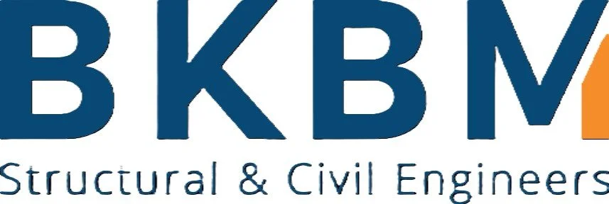 Close-up of a logo with the letters 'BKBM' and the text 'Structural & Civil Engineers' underneath.
