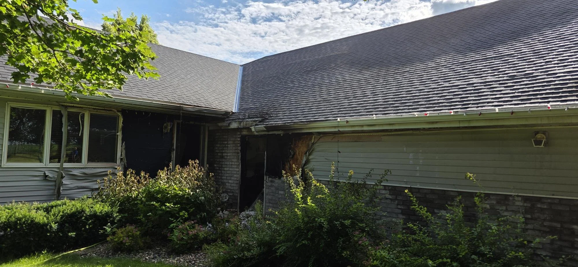 Left side of garage