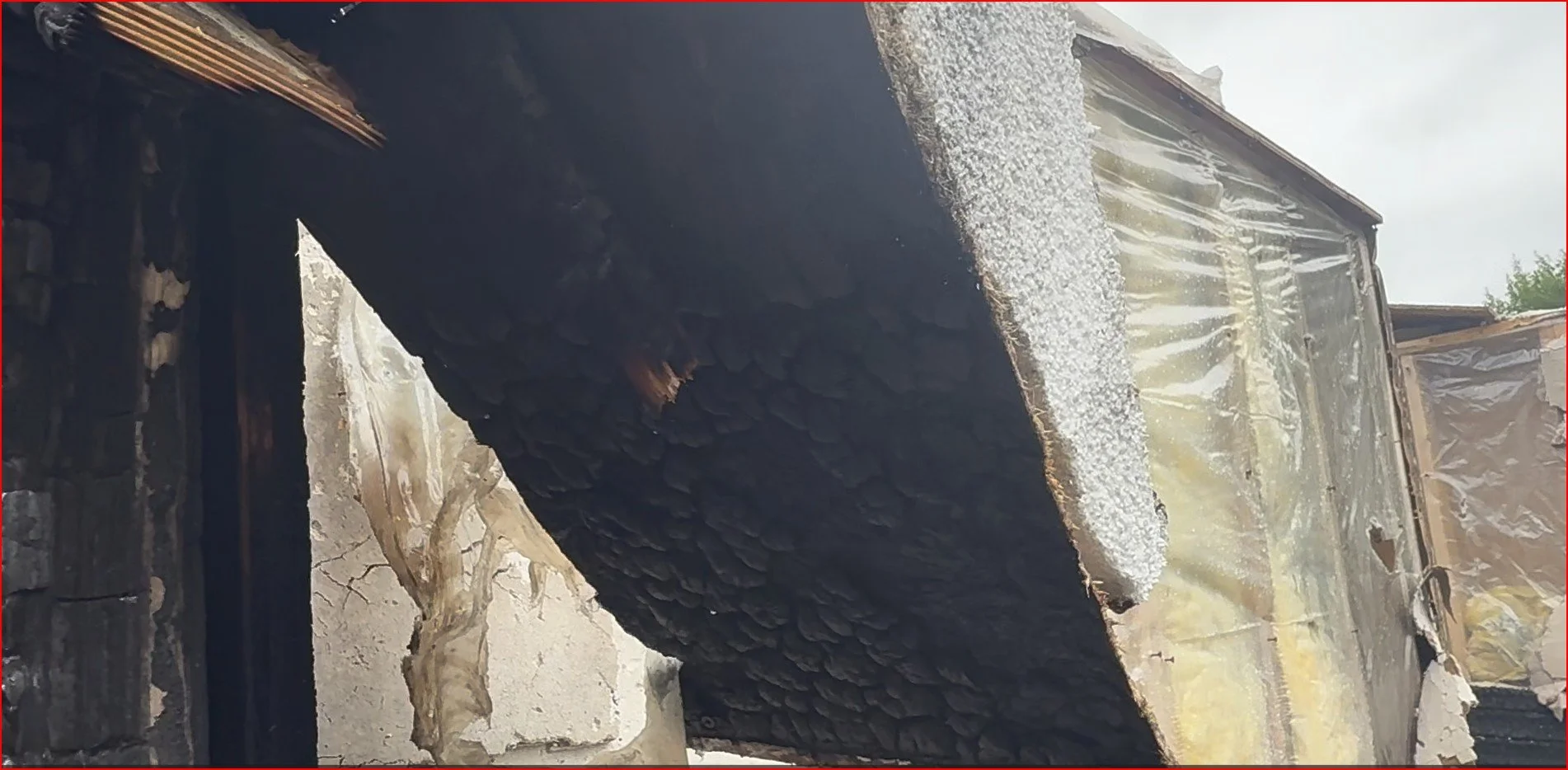 Charred OSB facer