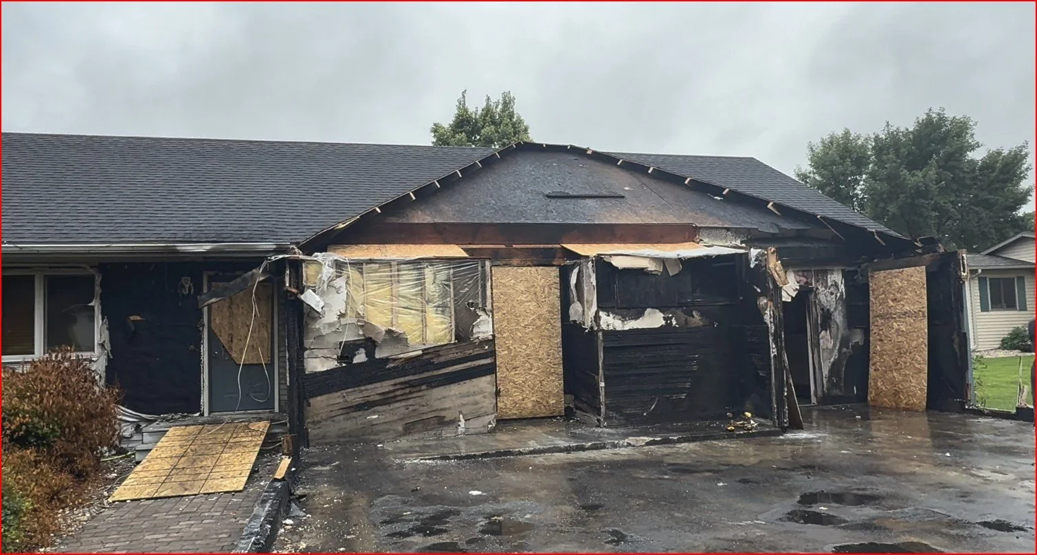 Front of home where garage was previous locatied